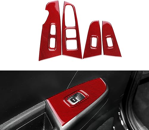 FXETRNL Real Carbon Fiber Window Switch Panel Trim Covers - for Kia Sportage 201