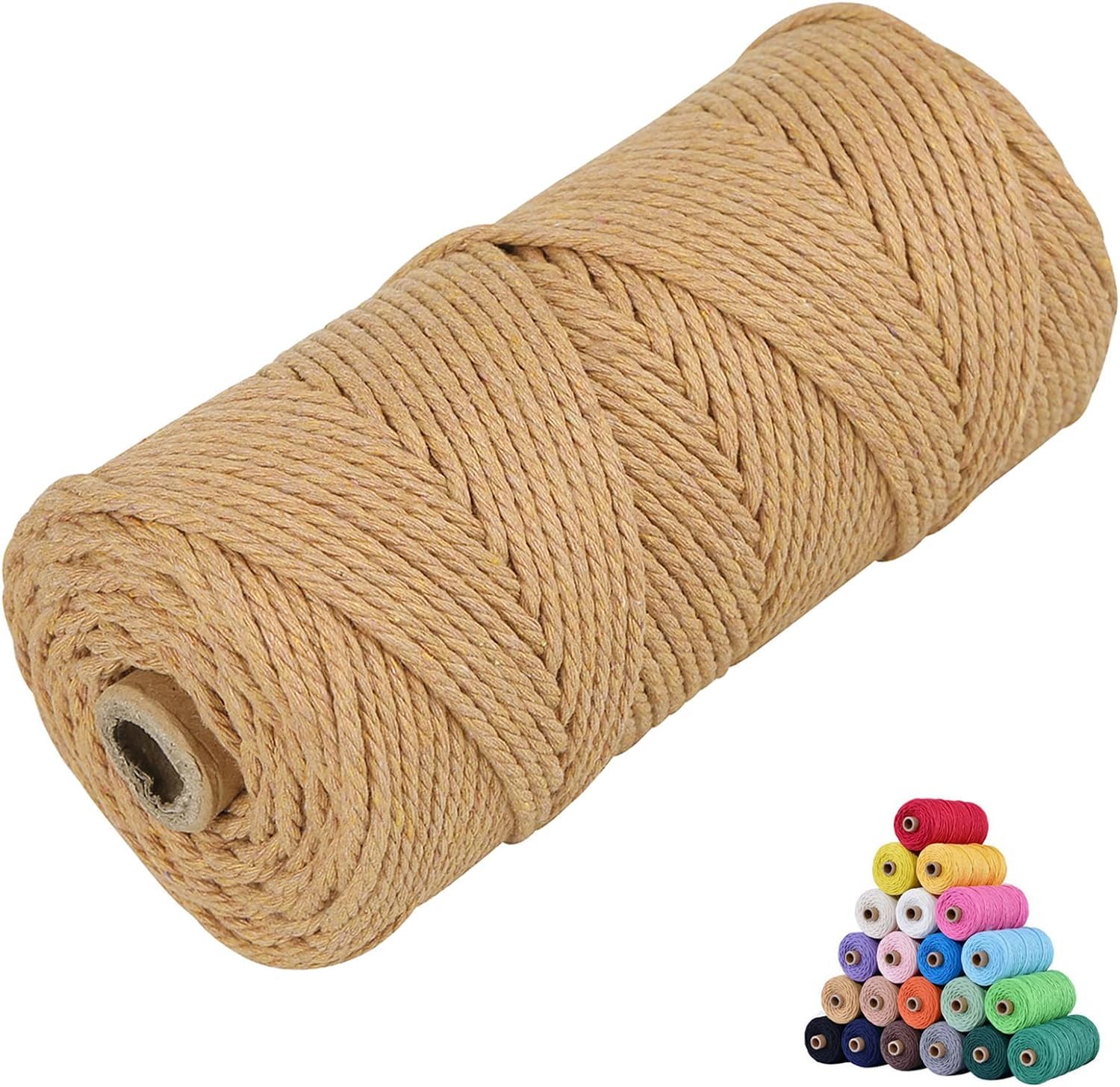 Photo 1 of KMALADO Macrame Cotton Cord 2mm x 219Yards, Coffee Natural Macrame Rope, Perfect Macrame Supplies Cotton Cord for Macrame Plant Hangers DIY Crafts (Coffee, 2mm*219Yards)