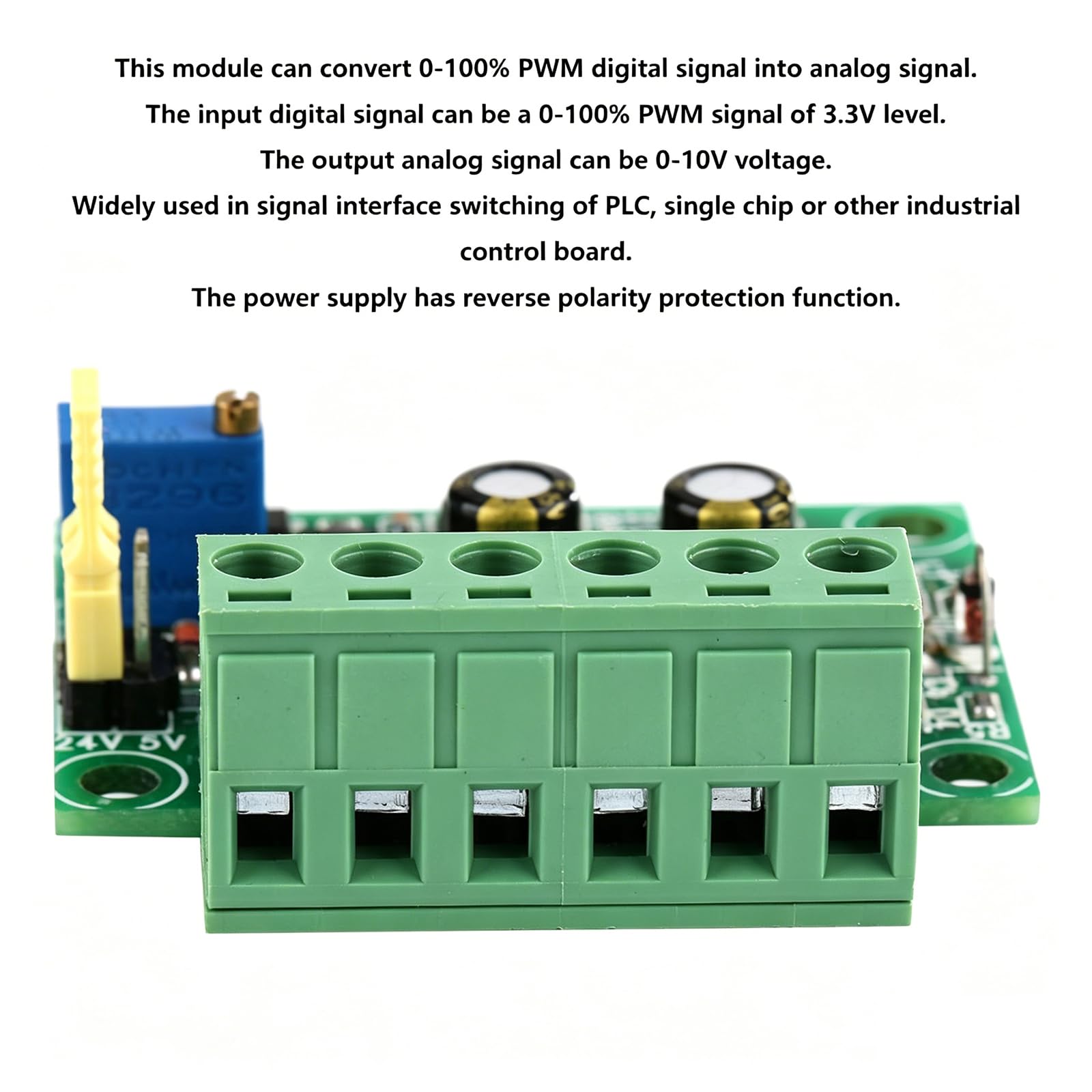 Convertitore da Segnale Pwm A Tensione, Tensione di Uscita Analogica 0-10V 0-100% 1-3Khz Ingresso Segnale Pwm, Modulo PLC Digitale-Analogico D/A, per Il Controllo Della Velocità Del Motore