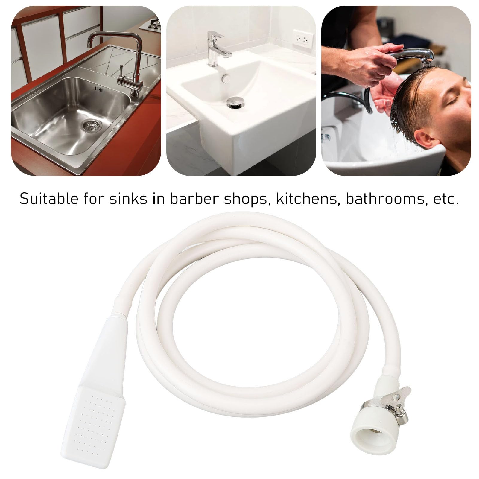 Plastic Sink Faucet Shower Head with Hose Shampoo Sprayer, Sink Hose Attachment for Faucet for Bathing Baby Pets Washing Hair 8.2ft - Image 4