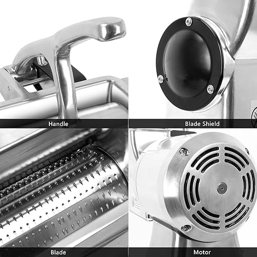 Miniatura 3 de DIYAREA Rallador eléctrico de queso comercial de acero inoxidable con un recipiente para queso, mantequilla, migas de salvado de pan 110 V 550 W, 88