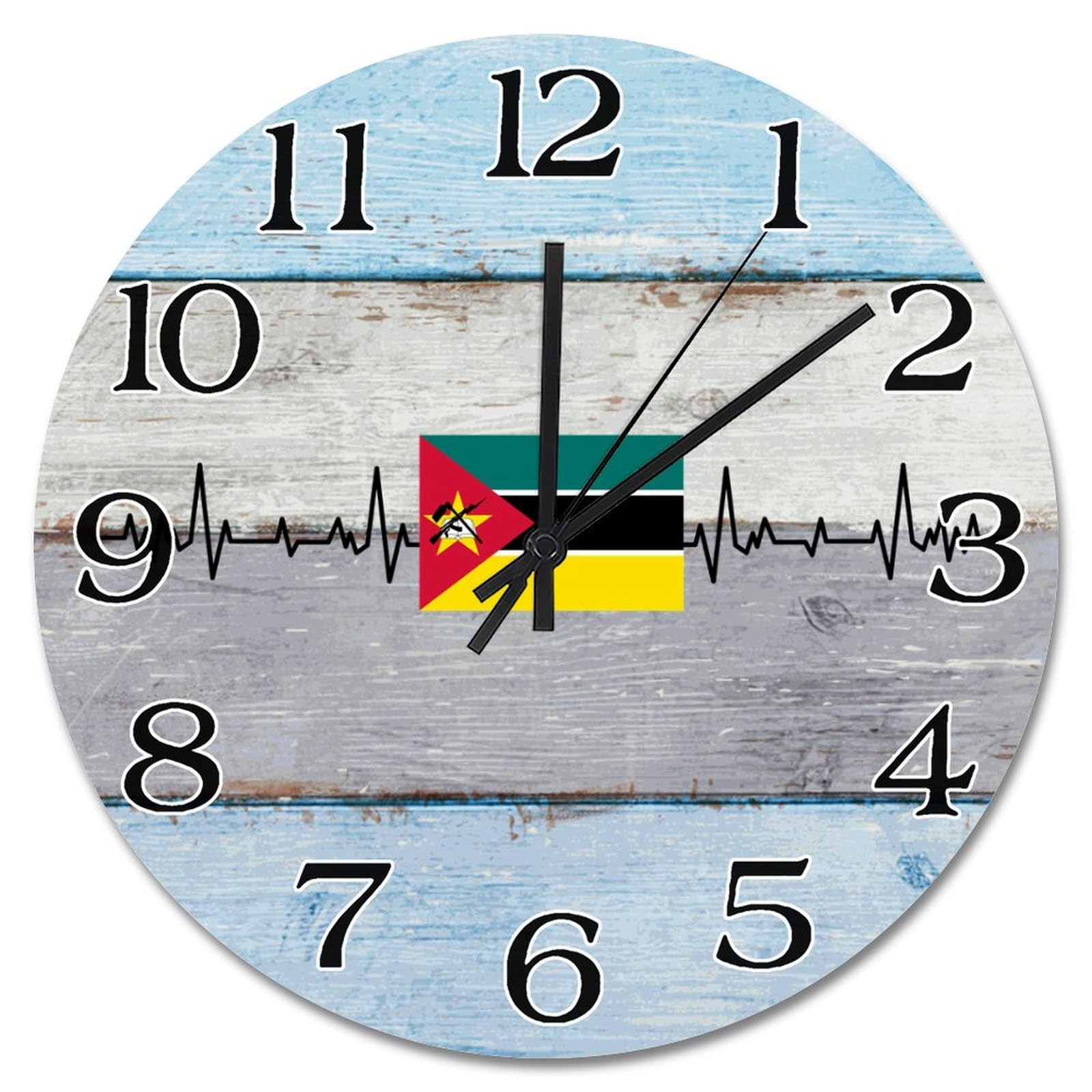 Horloge murale silencieuse Mozambique 38 cm pour chambre à coucher