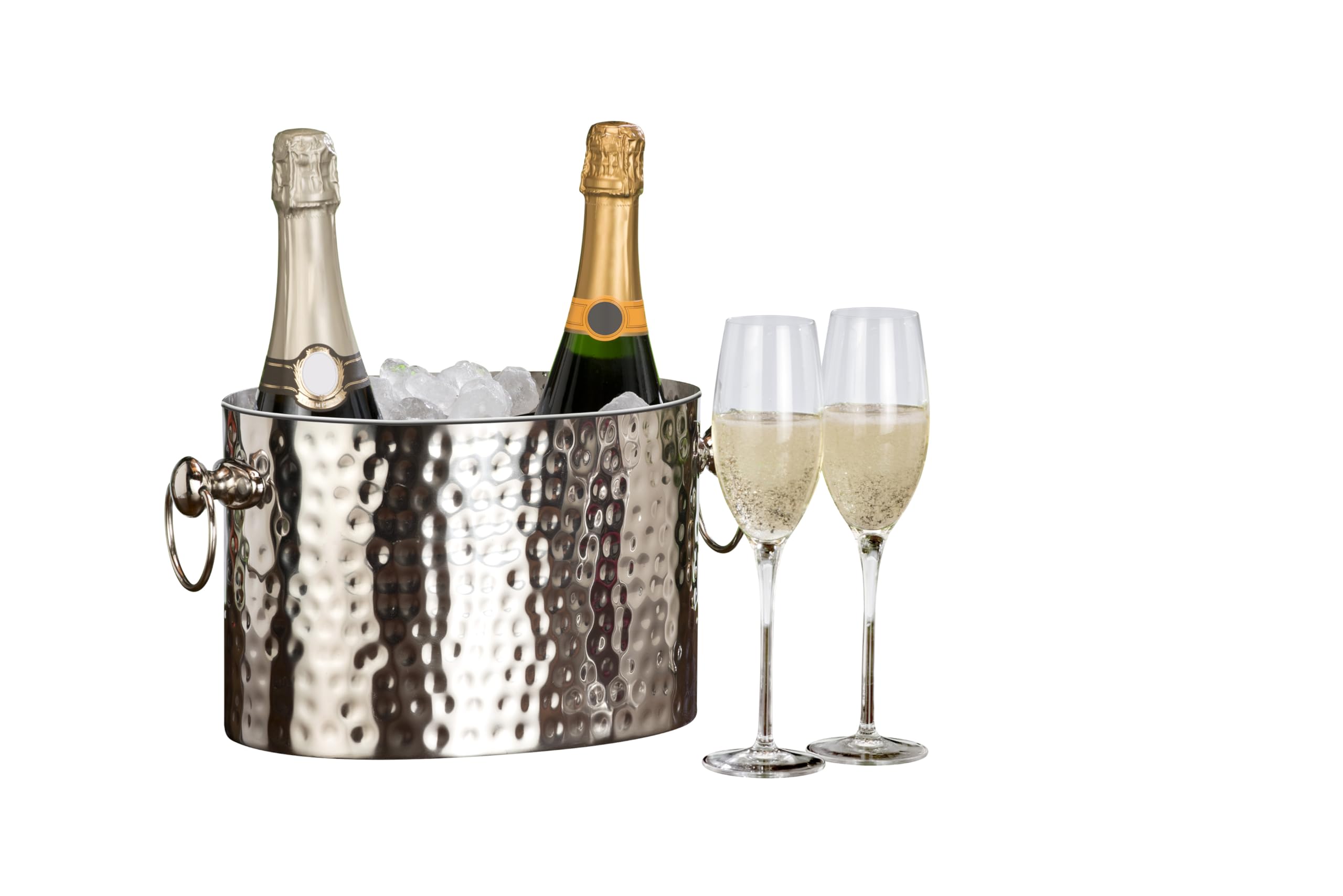 2-Bottle Wine Chiller Ice Bucket | Keeps Bottles Cold Without Touching Ice | Handcrafted Artisan Design | Patented Technology | Stainless Steel — Amazon image 2