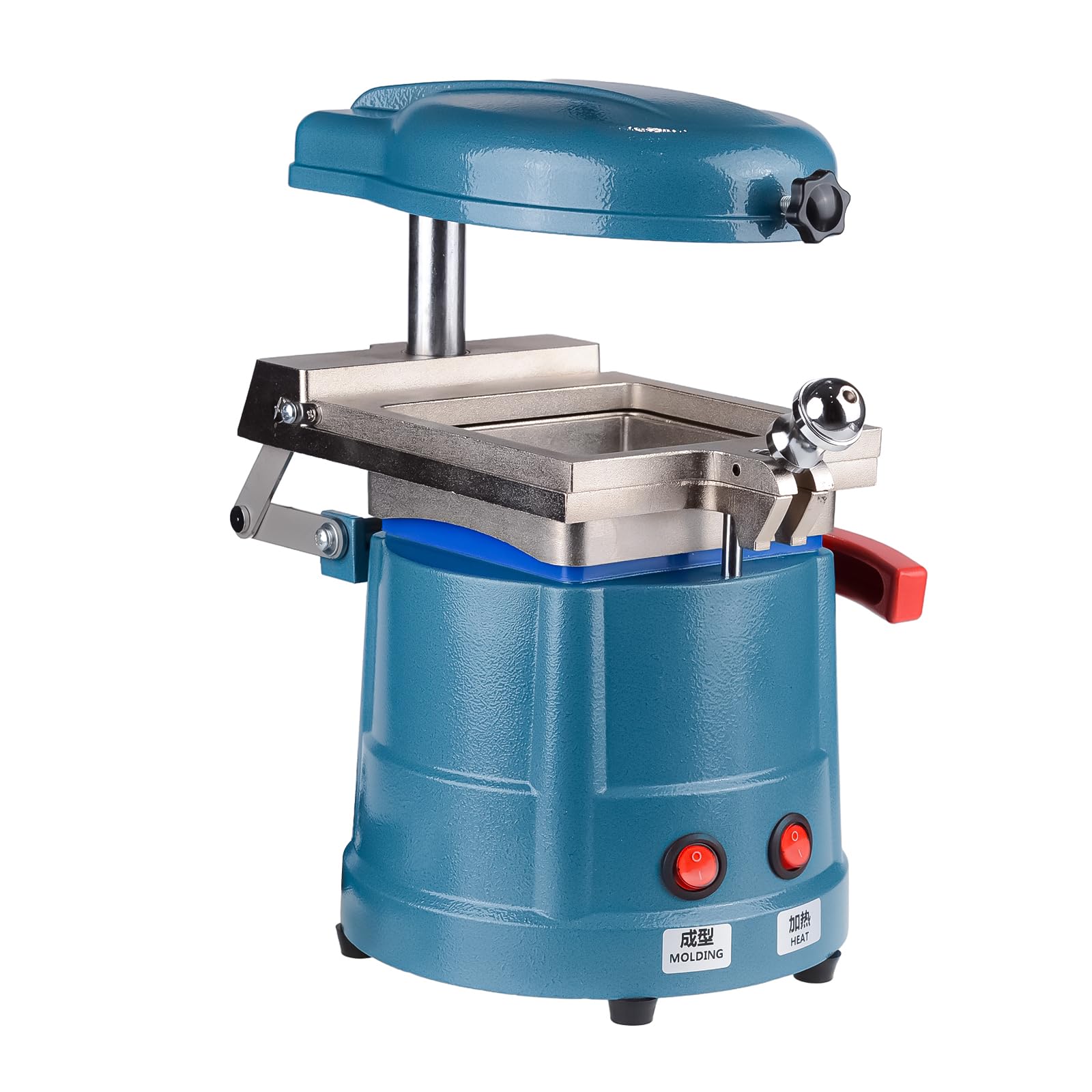 Macchina per Formatura Sottovuoto Dentale Adegbojo 1000W, Attrezzatura per Termoformatura da Laboratorio con Perle Metalliche (Blu)