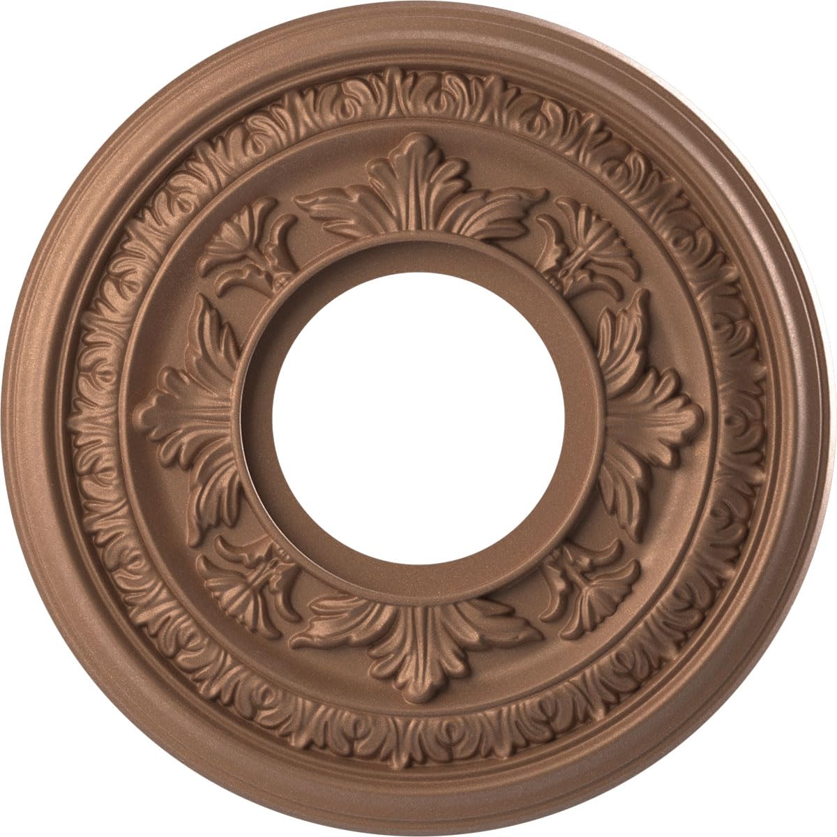 Ekena Millwork 10"OD x 3 1/2"ID x 3/4"P Baltimore Thermoformed PVC Ceiling Medallion (Fits Canopies up to 4 1/4"), Aged Copper