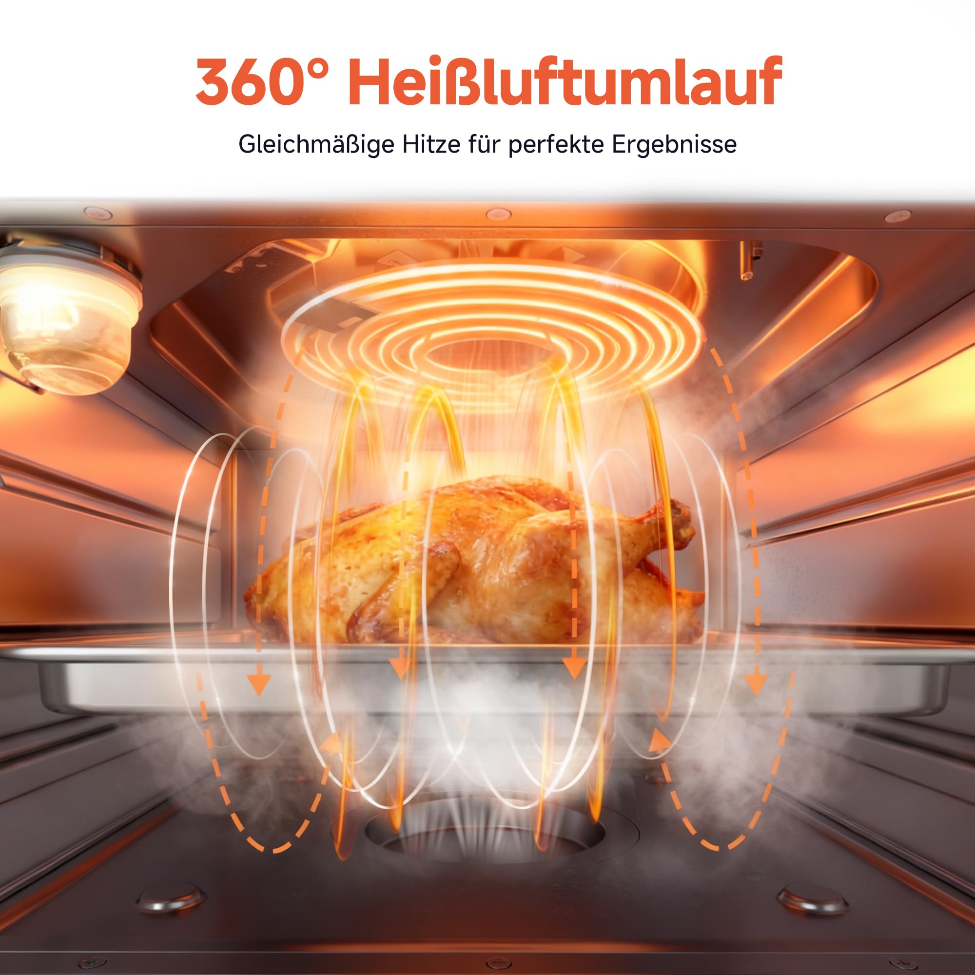 OUNIN 18-Liter-Multifunktions-Minibackofen, 2-Zonen-Garen, mit 360°-Heißluftumwälzung, Voreinstellungen per Knopfdruck, 1800 W, Geeignet für Heißluftfrittieren, Backen, Grillen und Sous-Vide-Garen - 4