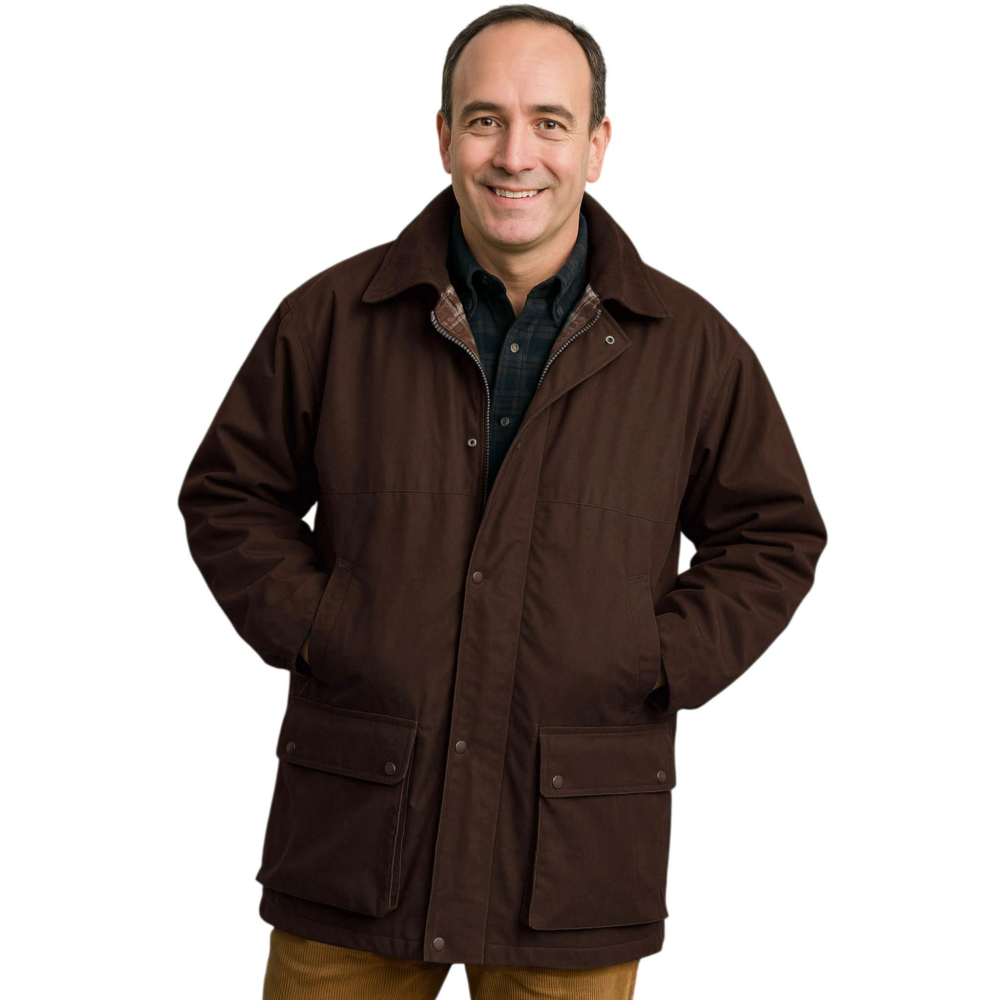 Coolandnew Brown Game Unpadded Lightweight Wax Jacket - M