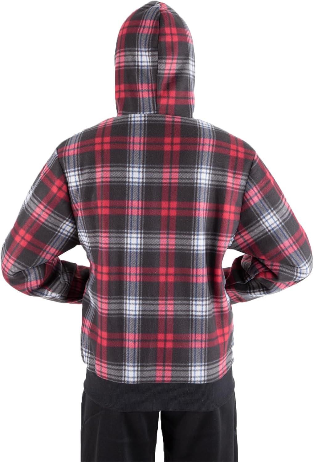 TanBridge Plaid Flannel Hoodie Sherpa Fleece Lined Shirt Jacket Cotton Hoodies Zip Up Winter Warm Coat - Image 7