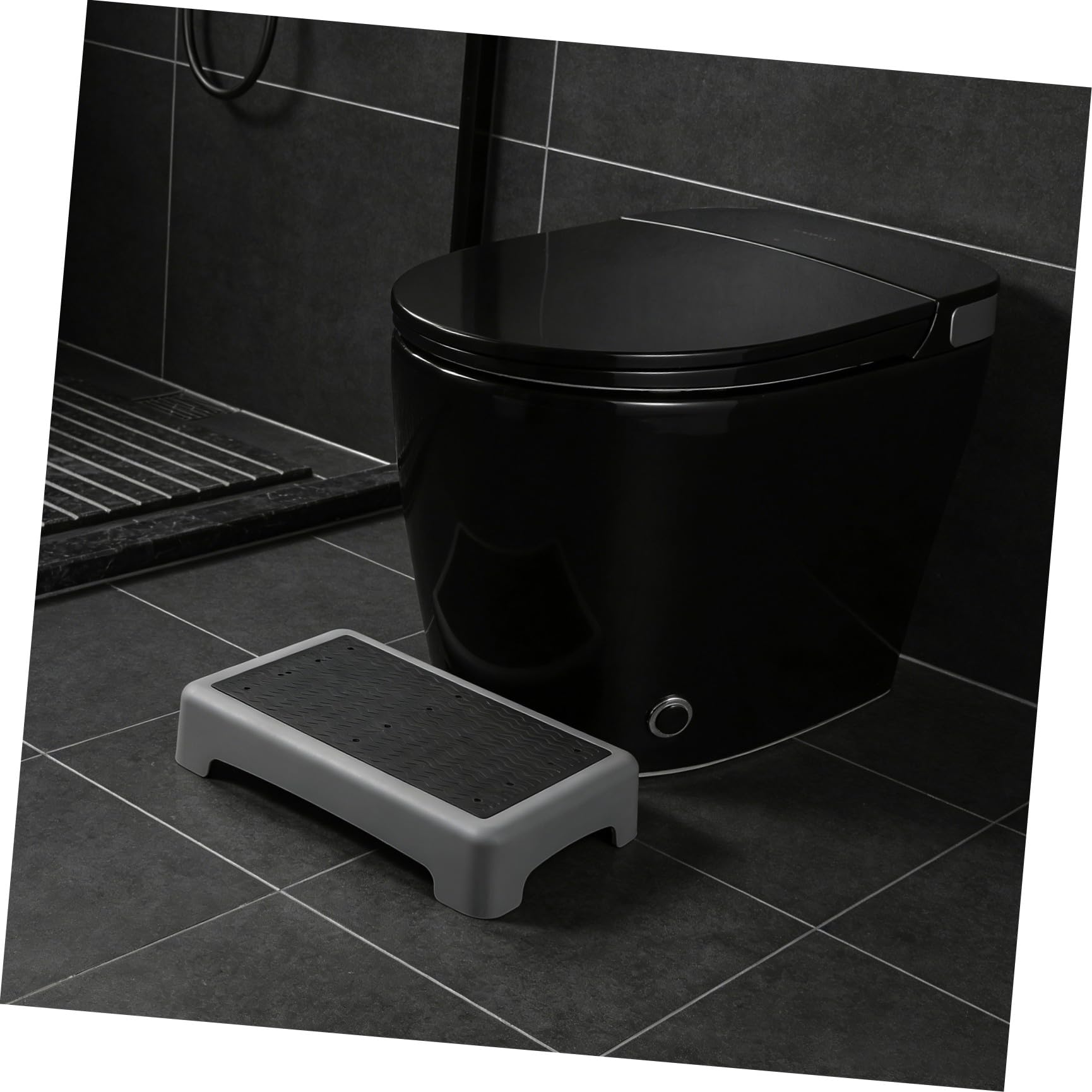 Rutschfester Trittschemel für Außenbereich aus Kunststoff 44x34cm Sicherer Hocktoilette Fußhocker für Senioren und Erwachsene im Badezimmer und Öffentlichen Bereichen