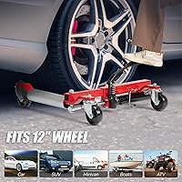 Vista 6 de TUFFIOM Juego de 2 gatos para ruedas de automóvil, patines hidráulicos de 3000 libras, gato de posicionamiento de vehículo de 12 pulgadas, rodillos