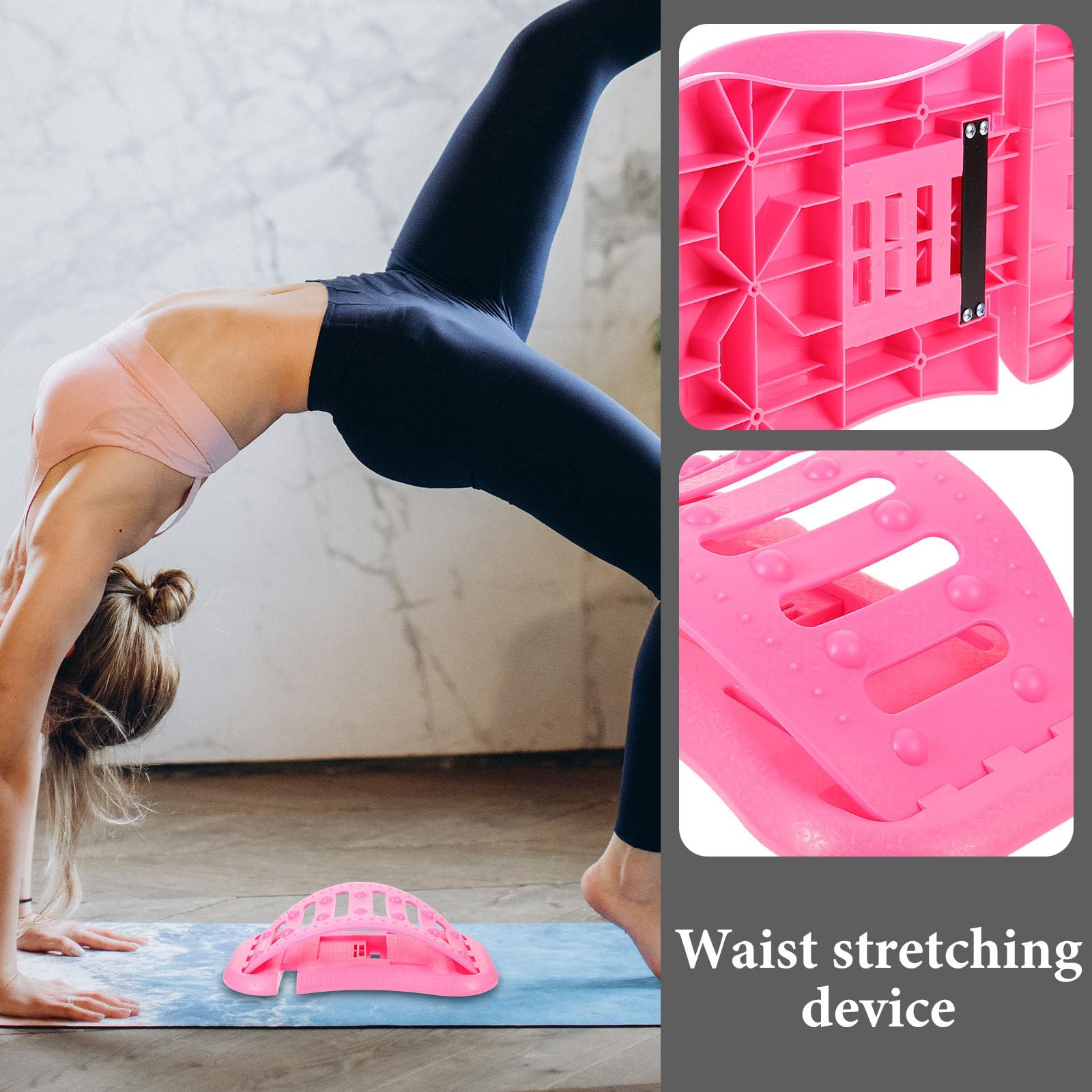 Rückenbogenstrecker mit Verstellbarem Design Lordosenstütze aus Ergonomischem Kunststoff Taillen Stretching Gerät für Effektive Rückenschmerzlinderung und Muskelentspannung bei
