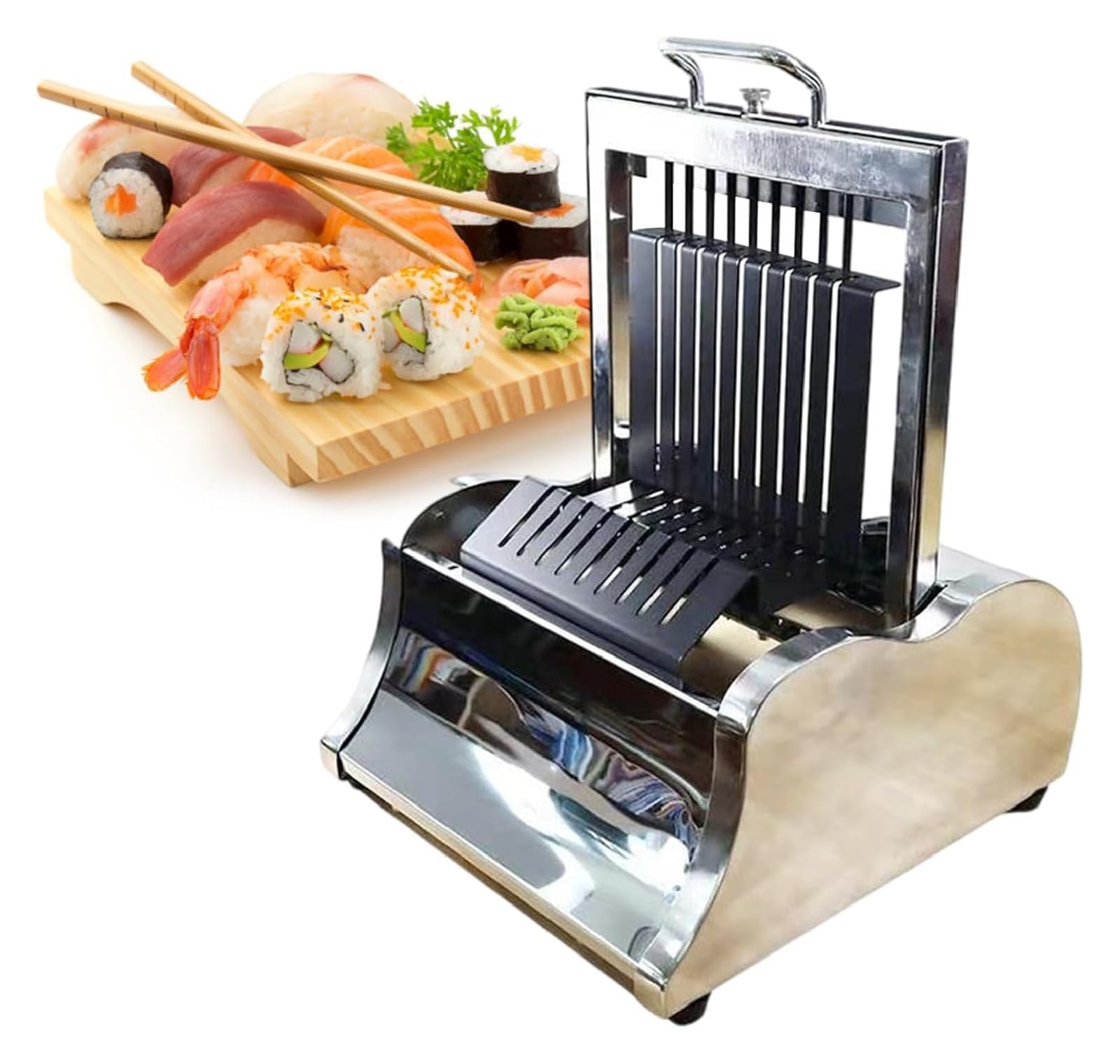 KEuLen Sushi-Herstellungsset – 8/10/12-teiliger Sushi-Schneider mit Abnehmbarer Klinge und Arbeitsplatte for Anfänger und Sushi-Liebhaber(8segments)