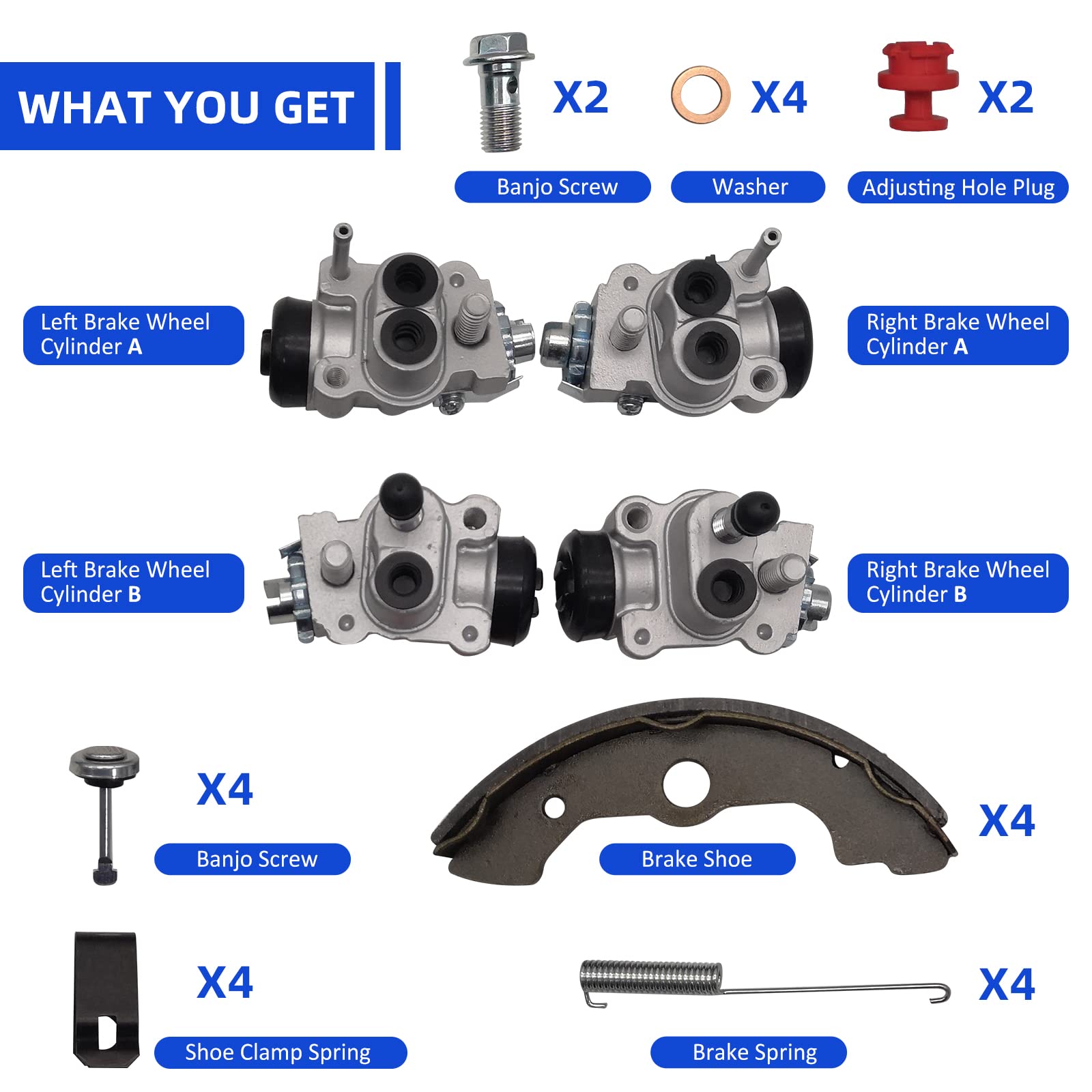 Amazon.com: Front Brake Wheel Cylinders Shoes Kit for Honda TRX350