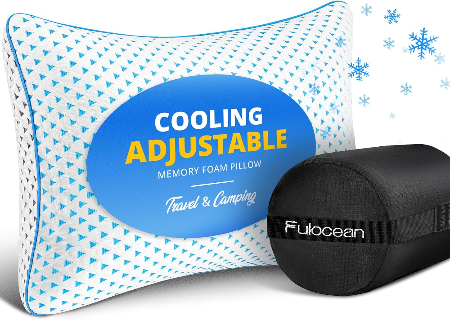 Small Cooling Shredded Memory Foam Pillow for Travel