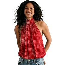 Tank Top for Women - Elegant Mock Neck Halter Backless Crop Clothe Size S-L | Summer Party Club Y2k Tops