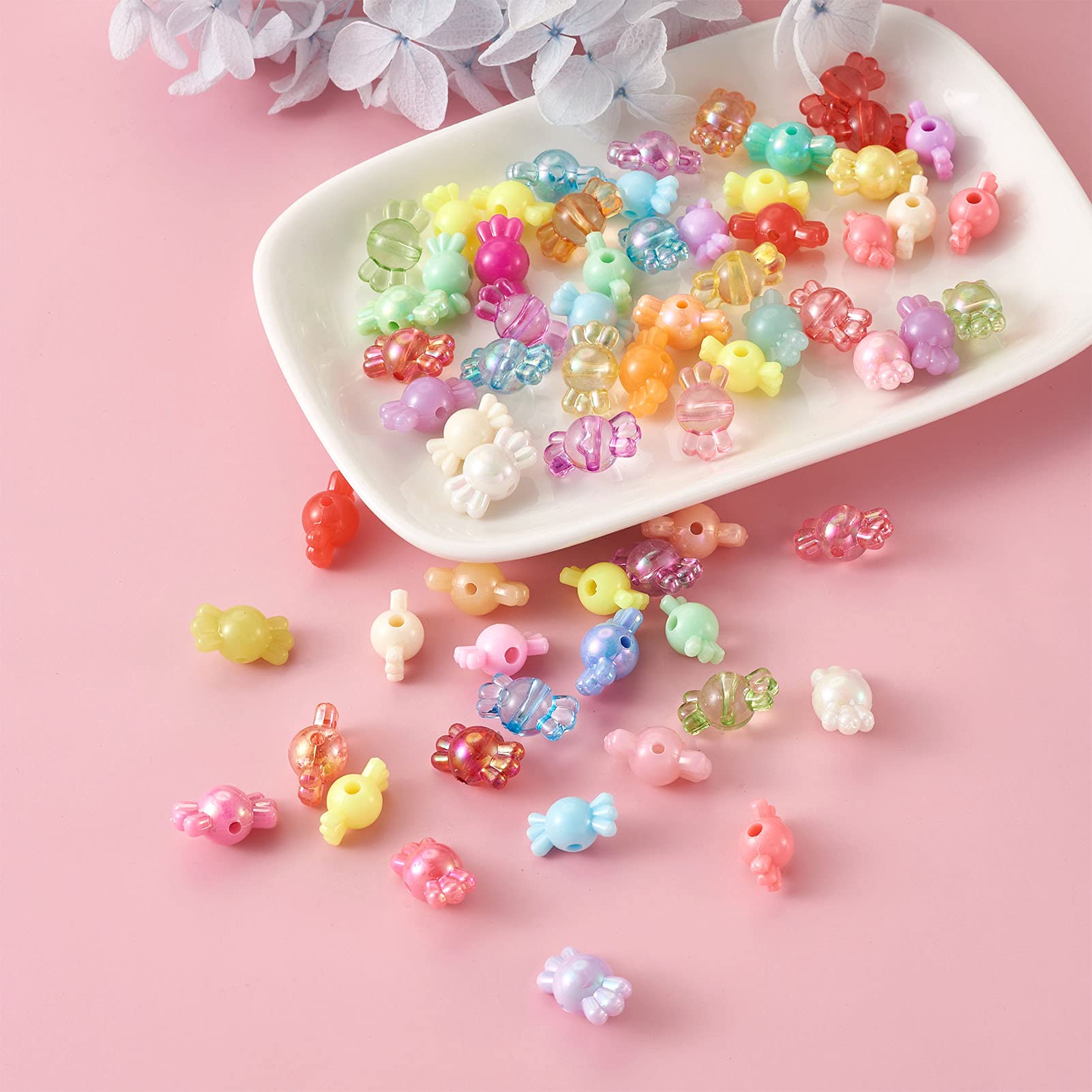 Amazon.co.jp: KISSITTY アクリルキャンディビーズ 600個 不透明 