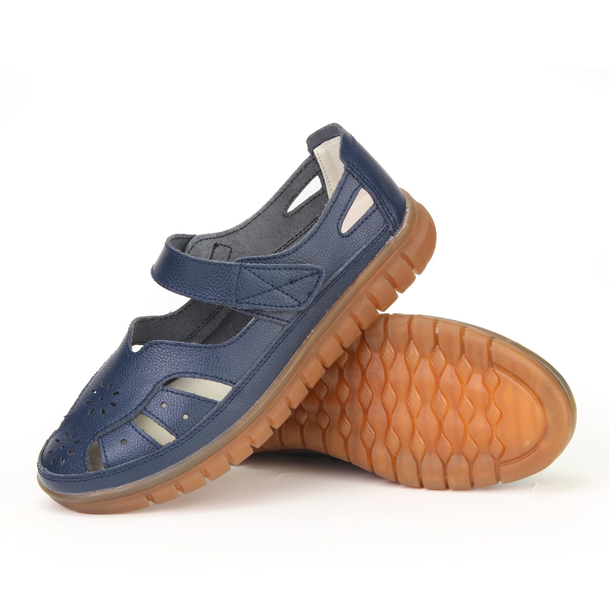 Women 's Classic Genuine Leather Casual Flat Sandal Closed Toe Fisherman Sandals Comfy Work Sandal Everyday Walking Shoe