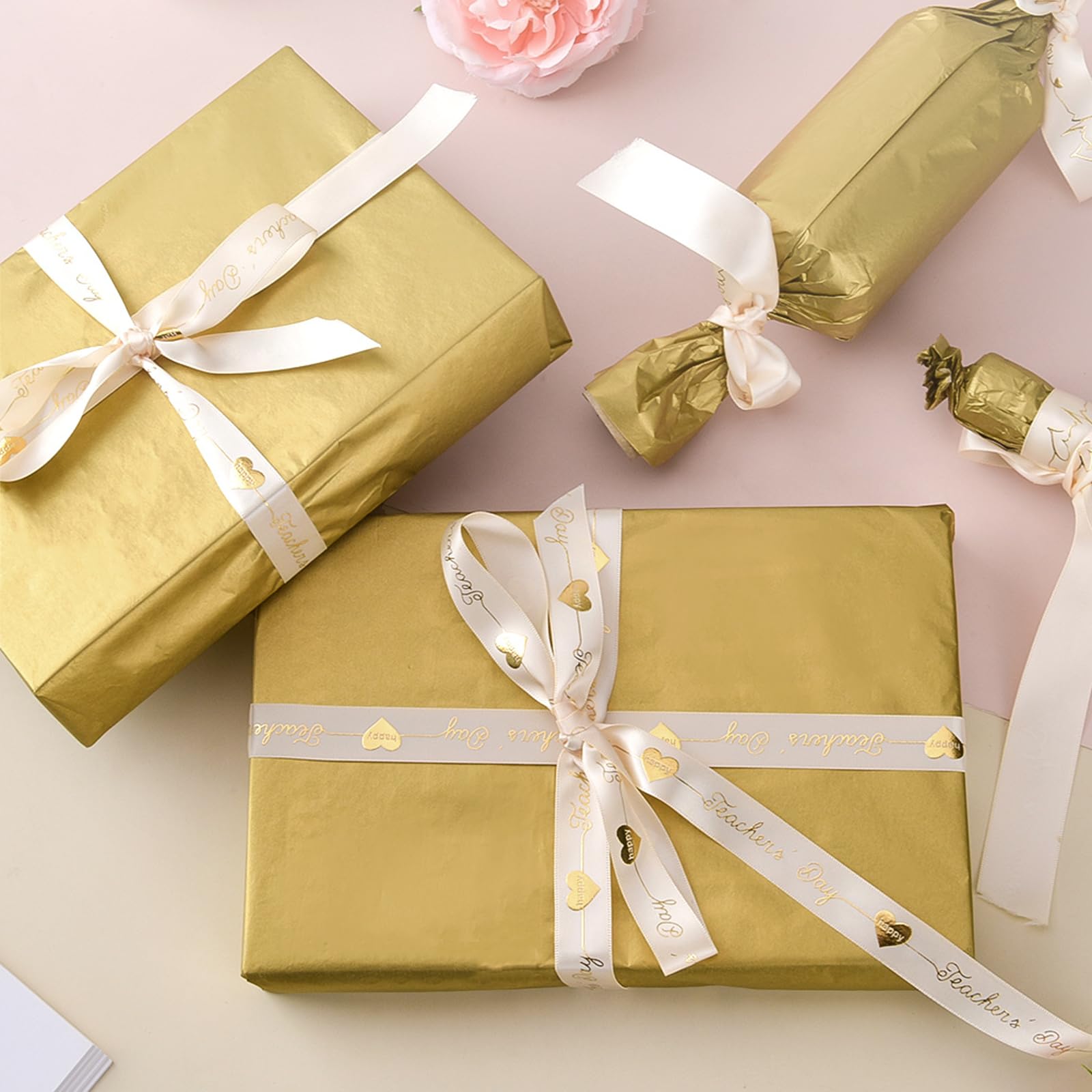 Papel De Seda, 120 Hojas De Papel De Seda Dorado Para Envolver Regalos