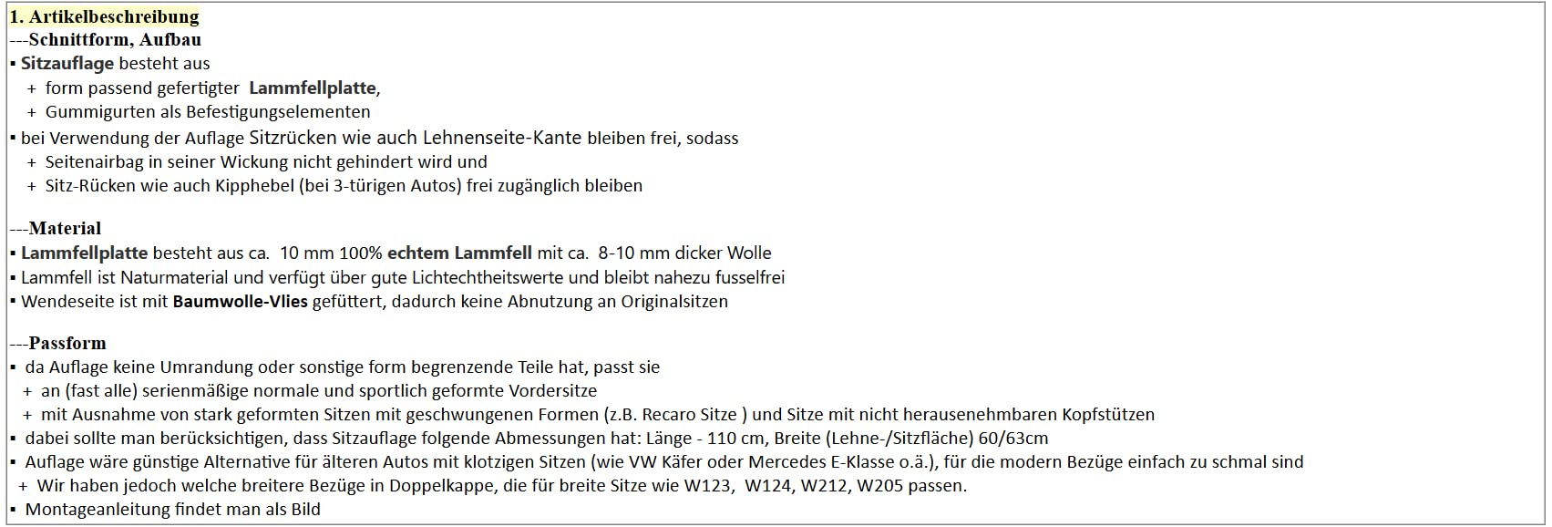 Lammell Auto Sitzauflage Autofell Sitzauflage Autositzbezug komplett aus echtem Lammfell universale Passform (Camel 1 St.)
