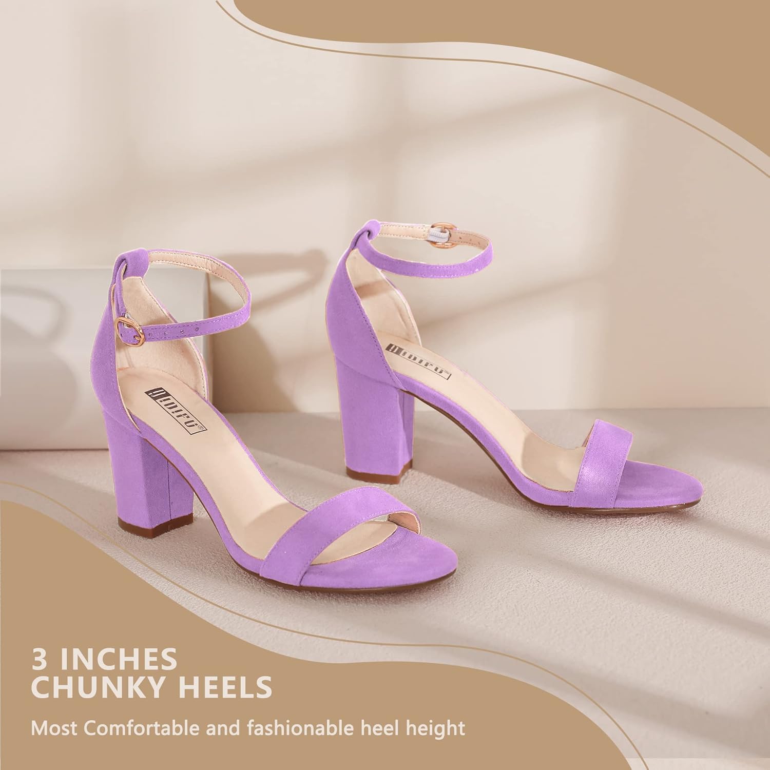 IDIFU Women's 3 Inch Heel Sandals for Women - Image 4