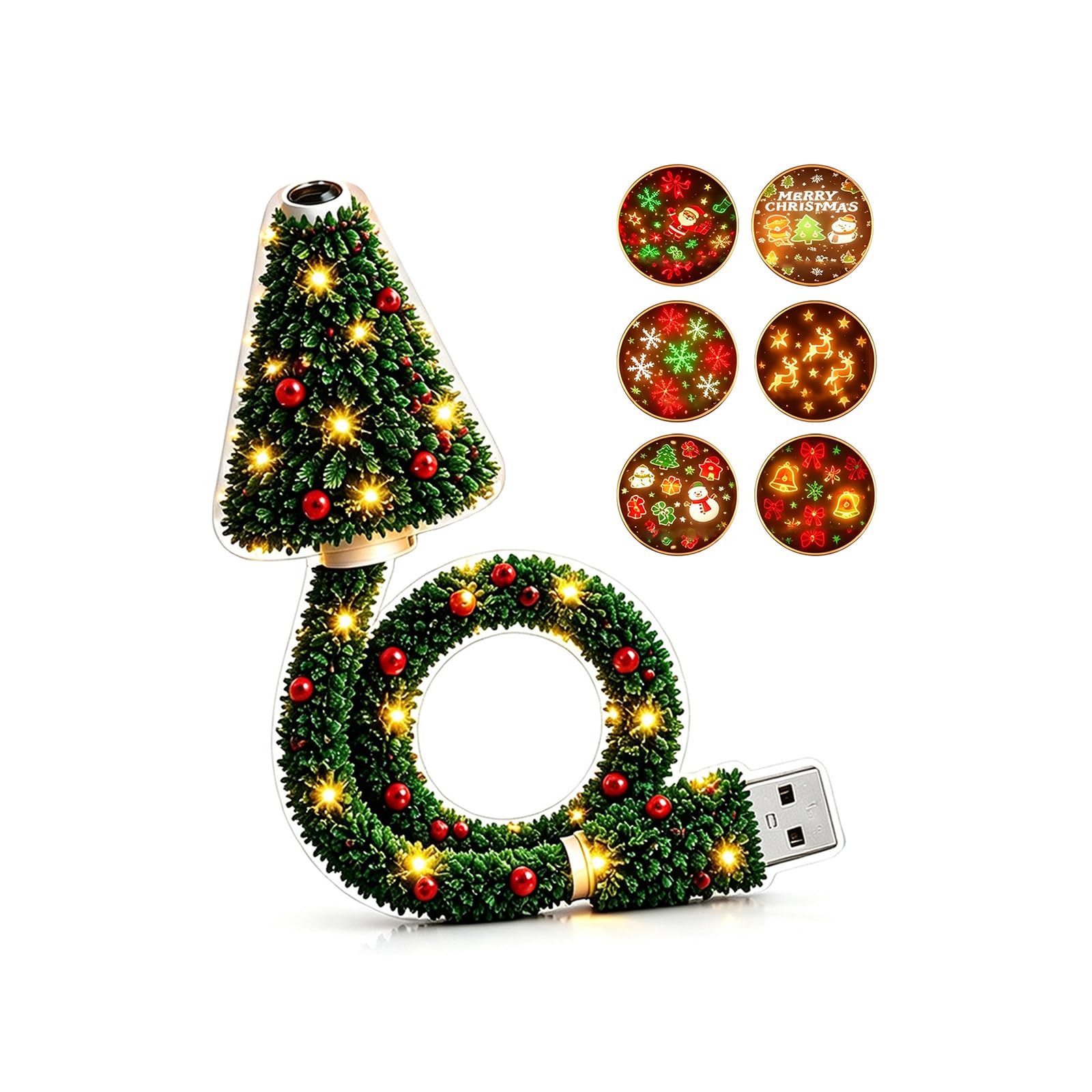 Christmas Tree Ceiling Projector Night Light, Plug and Play HD Christmas Projector