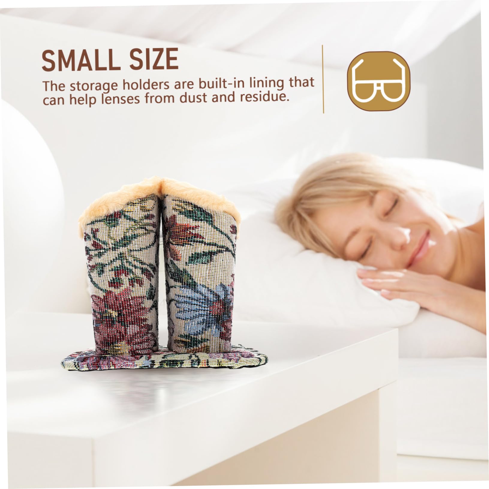 PRETYZOOM Soporte Binocular Taza De Anteojos De Mesa Estuche De Brochas De Maquillaje Para Mujer Soporte Para Gafas De Sol Para Anteojos Caja Pu Tela Estante De Vidrio Lentes Perder