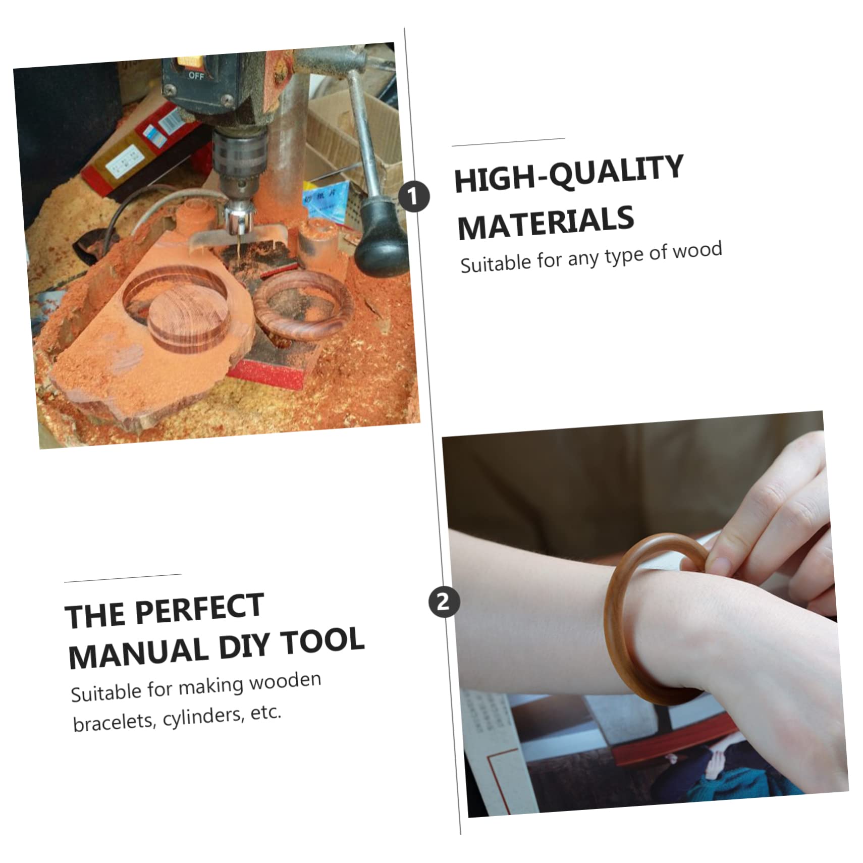 Healifty 1Juego Herramientas de Carpintería con Taladro para Pulseras y Cuentas de Madera Kit de Fresado para DIY para Perforaciones de Madera y Creación de Anillos