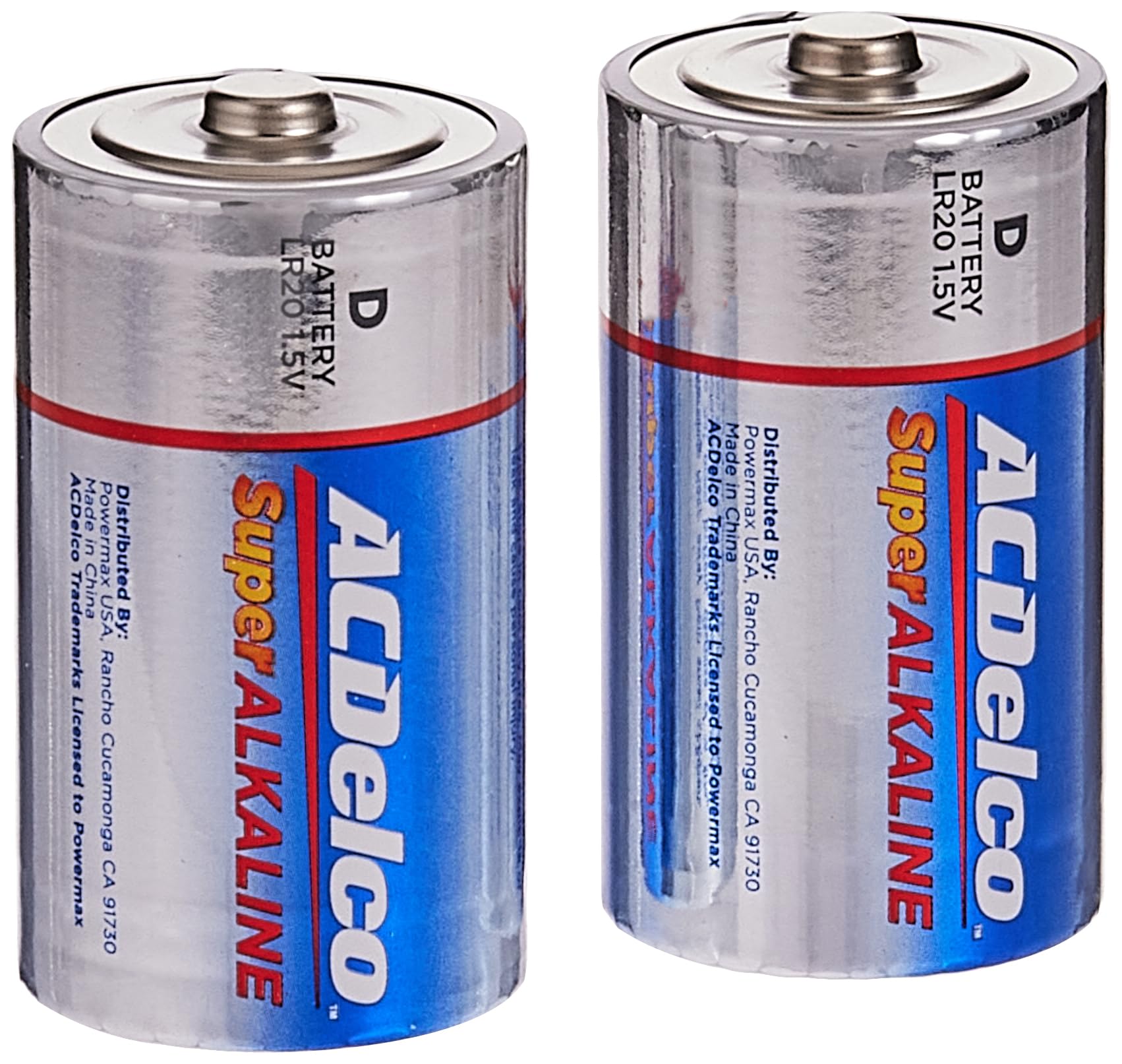 AC Delco Alkaline Blister Card D Batteries 2-Pieces Set, Multicolor