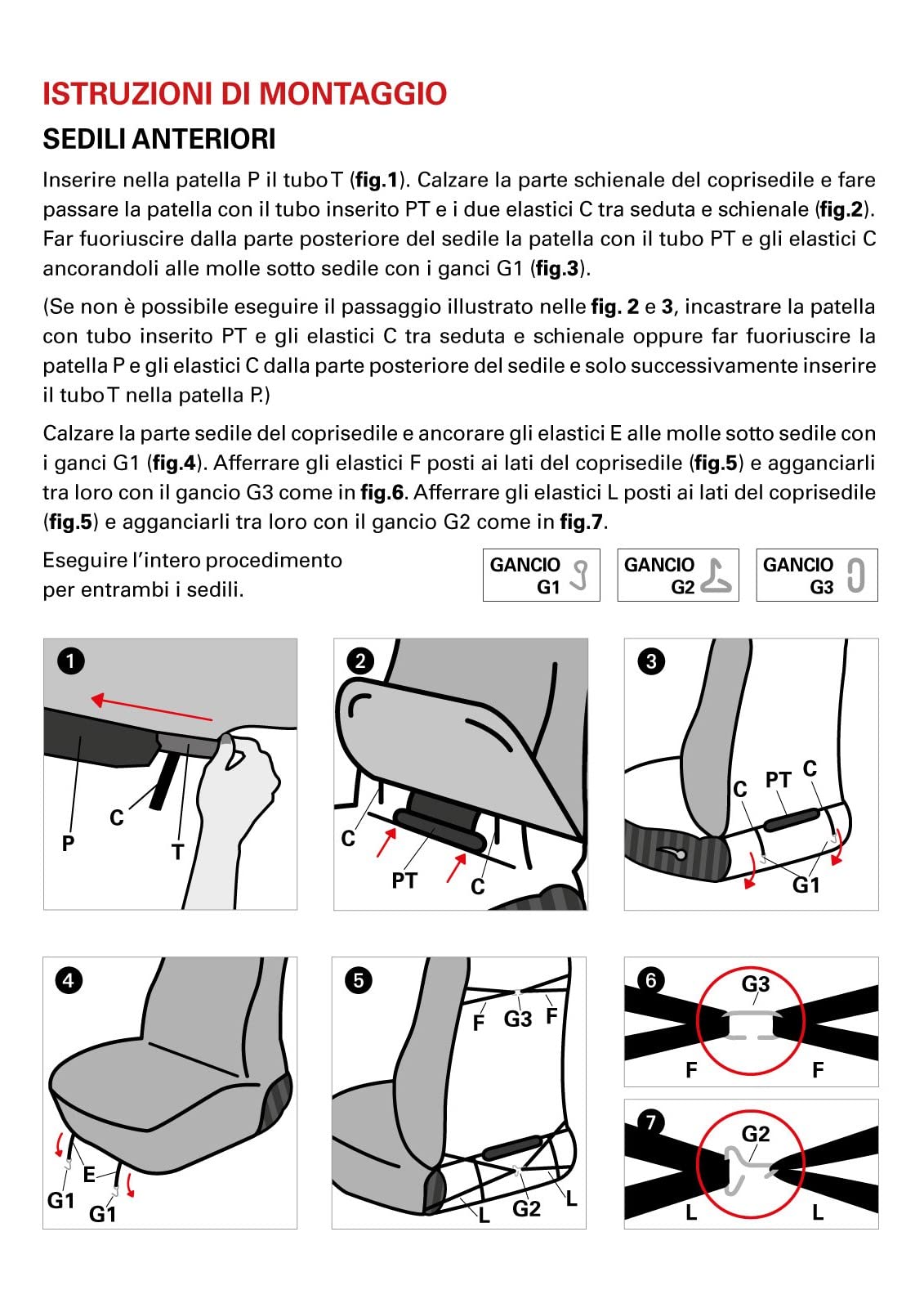 CORA 000129168 Smart Fortwo niestandardowe pokrowce na przednie siedzenia, czerwone Diago
