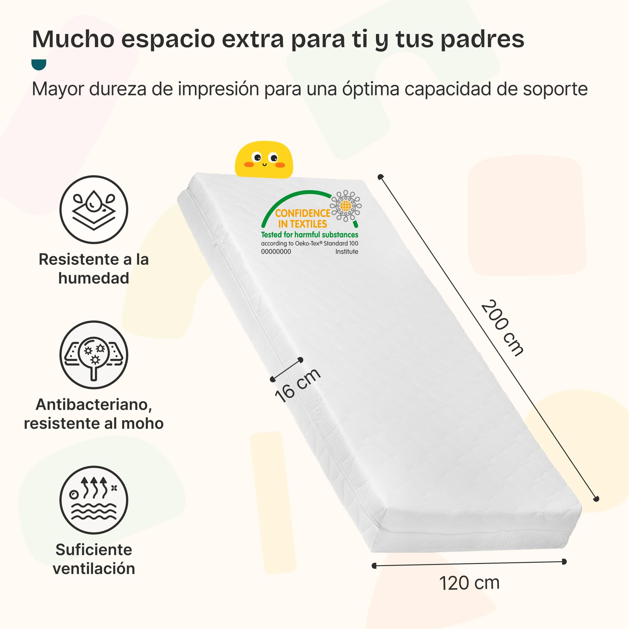 [en.casa] Cama para Niños de Madera Pino Sisimiut con Colchón Espuma Fría 120 x 200 cm Cama Infantil con Reja Protectora Somier Forma de Casita - Pino Natural