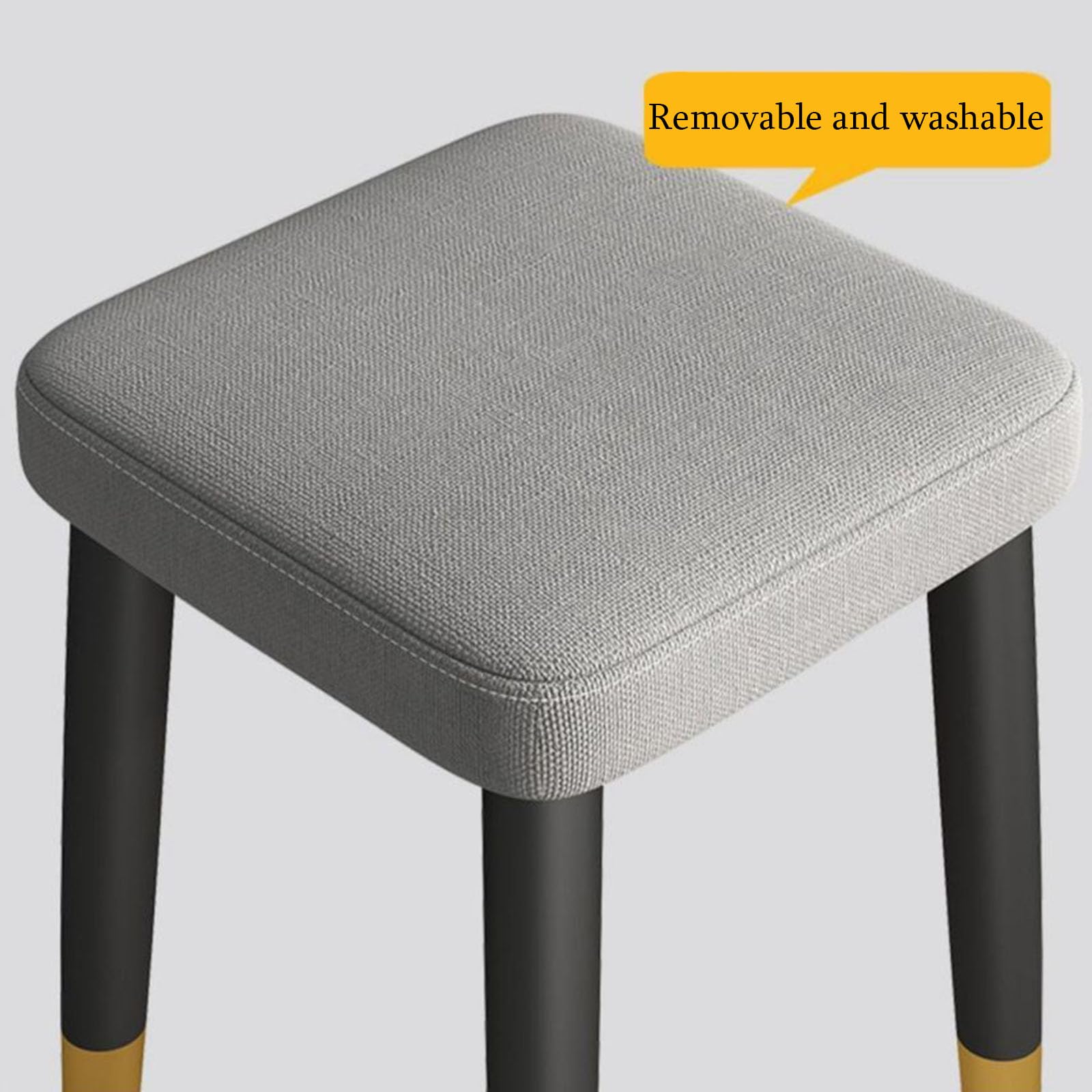 Stolik boczny Sofa, Stołek do makijażu Vanity Square Cotton Linen Metalowe nogi Multicolor 12.2x17.72in Opakowanie 2 sztuk(G)