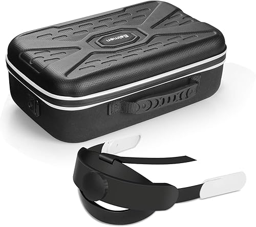 Miniatura 3 de Esimen Travel Case for Oculus Quest 2 Include K5 Elite Strap, Replacment Head Strap for Meta Quesr 2 Reduced the Head Pressure,Hard EVA Storage Case