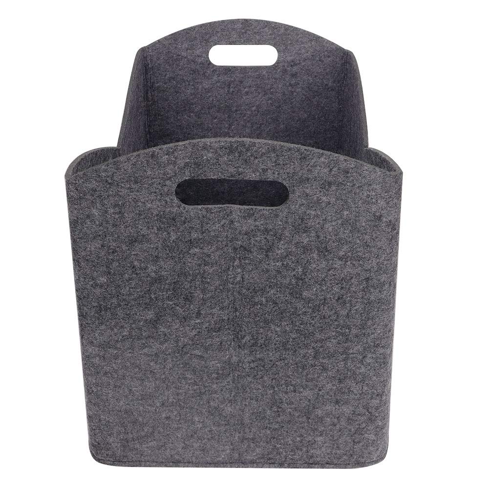 Randaco Lot de 2 Sacs en feutre, Panier à bûches de bois en feutre, sac