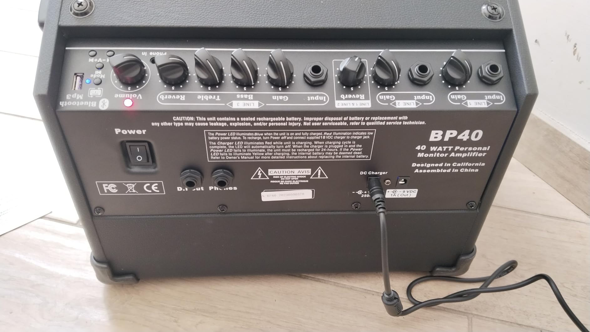 Amplificatore Per Chitarra Acustica Coolmusic 30W - Bluetooth, Batteria, Microfono - Foto 5