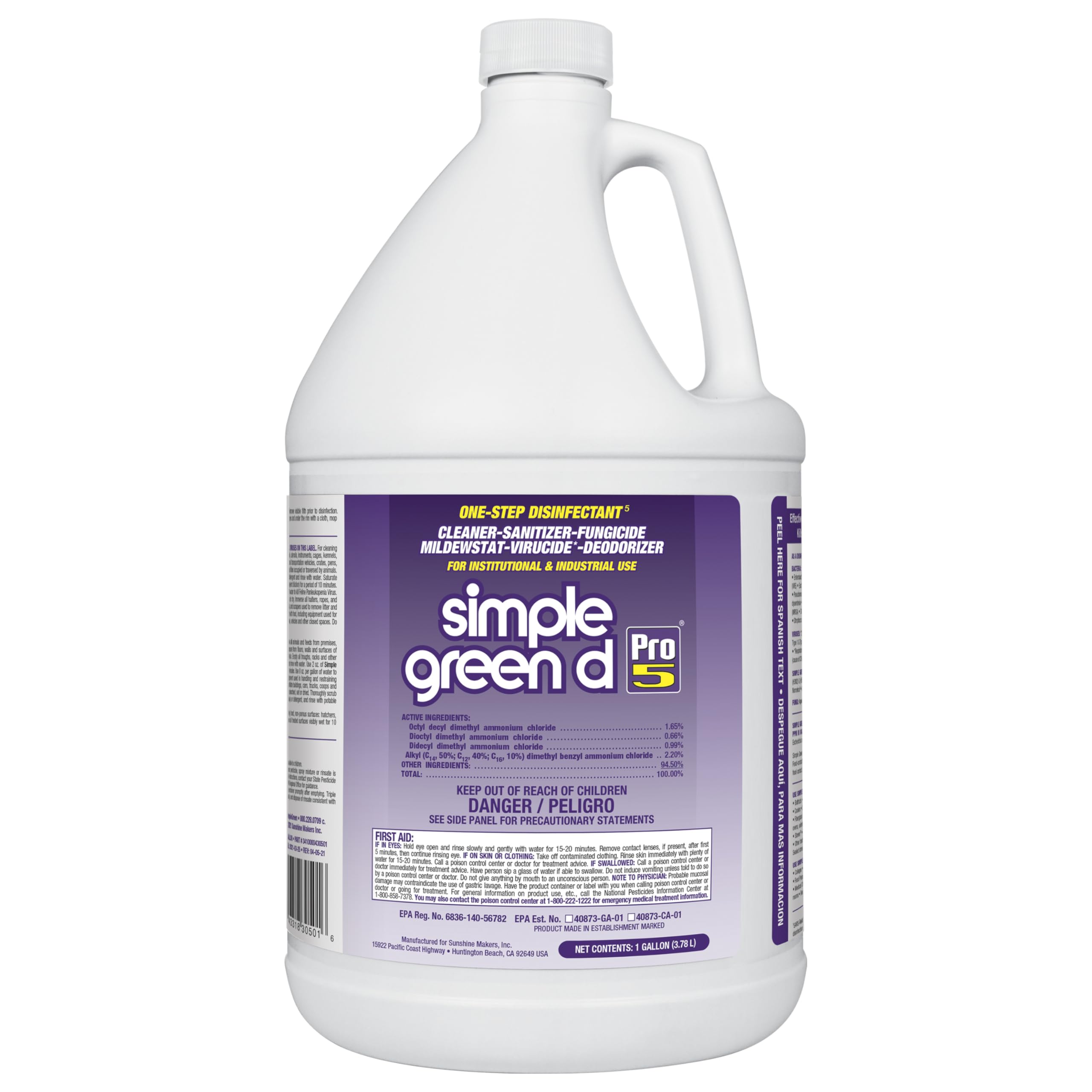 Simple Green30501 d Pro 5 Disinfectant, 1 gal Bottle