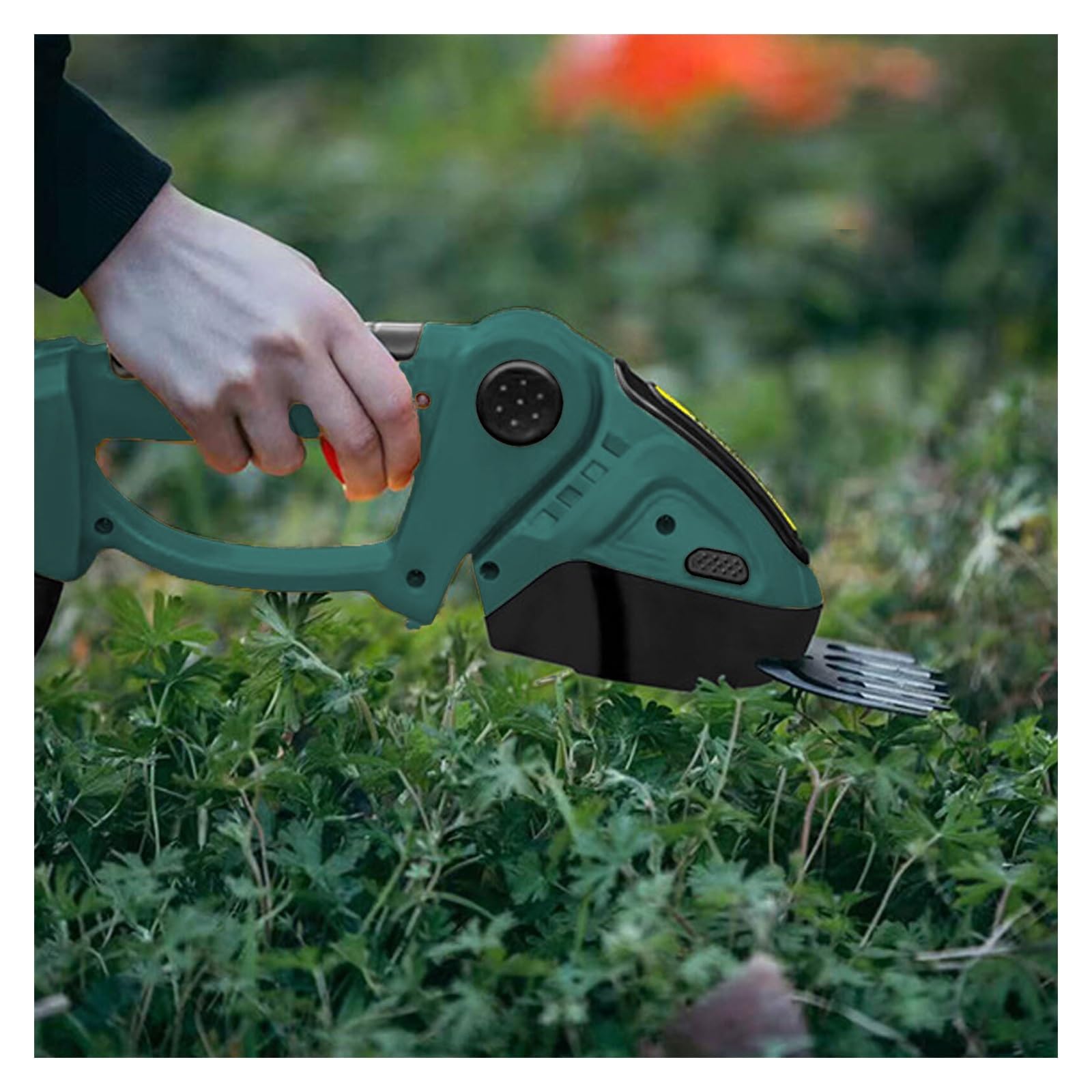 Tondeuse à gazon, 2 en 1 24V taille-haie électrique sans fil 20000 tr/min Rechargeable portable ménage arbuste désherbage élagage tondeuse outils de jardinage(Green-NO Battery)