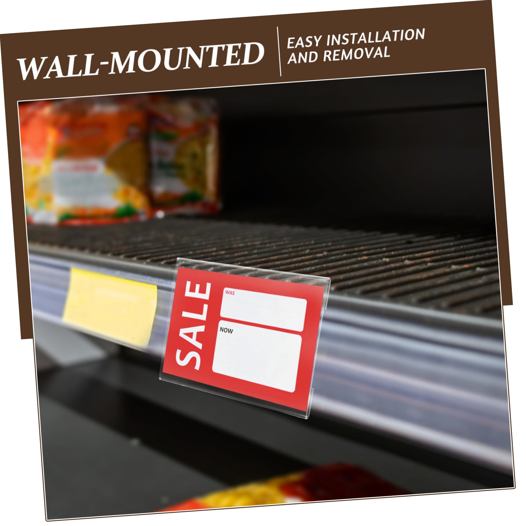 Preisschild-Halter aus Acryl, Weiß, einfache Entfernung für Restaurants und Büros, perfekt für nized Produktdisplays und Signa-Lösungen, 10 Stück