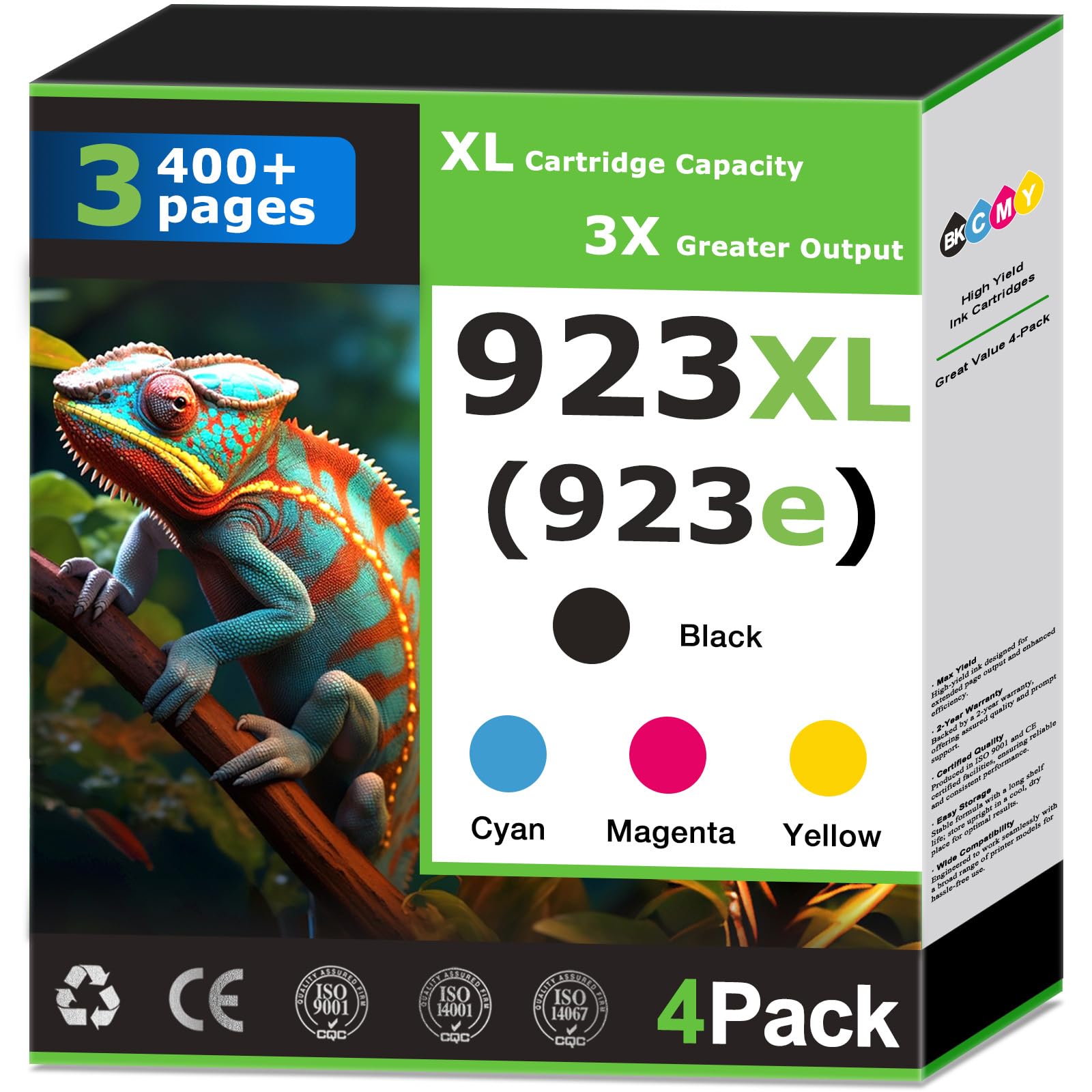 Photo 1 of 923XL 923e Ink Cartridges Compatible for HP 923 Ink Cartridges Combo Pack Work with HP Printer OfficeJet Pro 8125e 8130e 8139e 8120 Printer Ink Black and Color Cyan Magenta Yellow 923XL Ink (4 Pack)