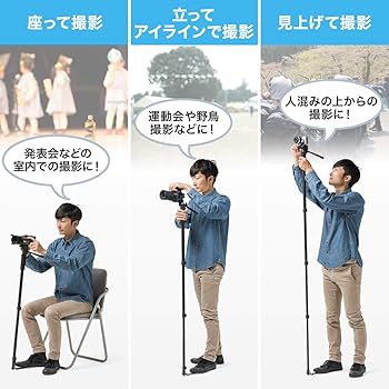 Amazon | サンワダイレクト カメラ一脚 雲台付 4段伸縮 60~180cm Amazon | サンワダイレクト カメラ一脚 雲台付 4段伸縮 60~180cm
