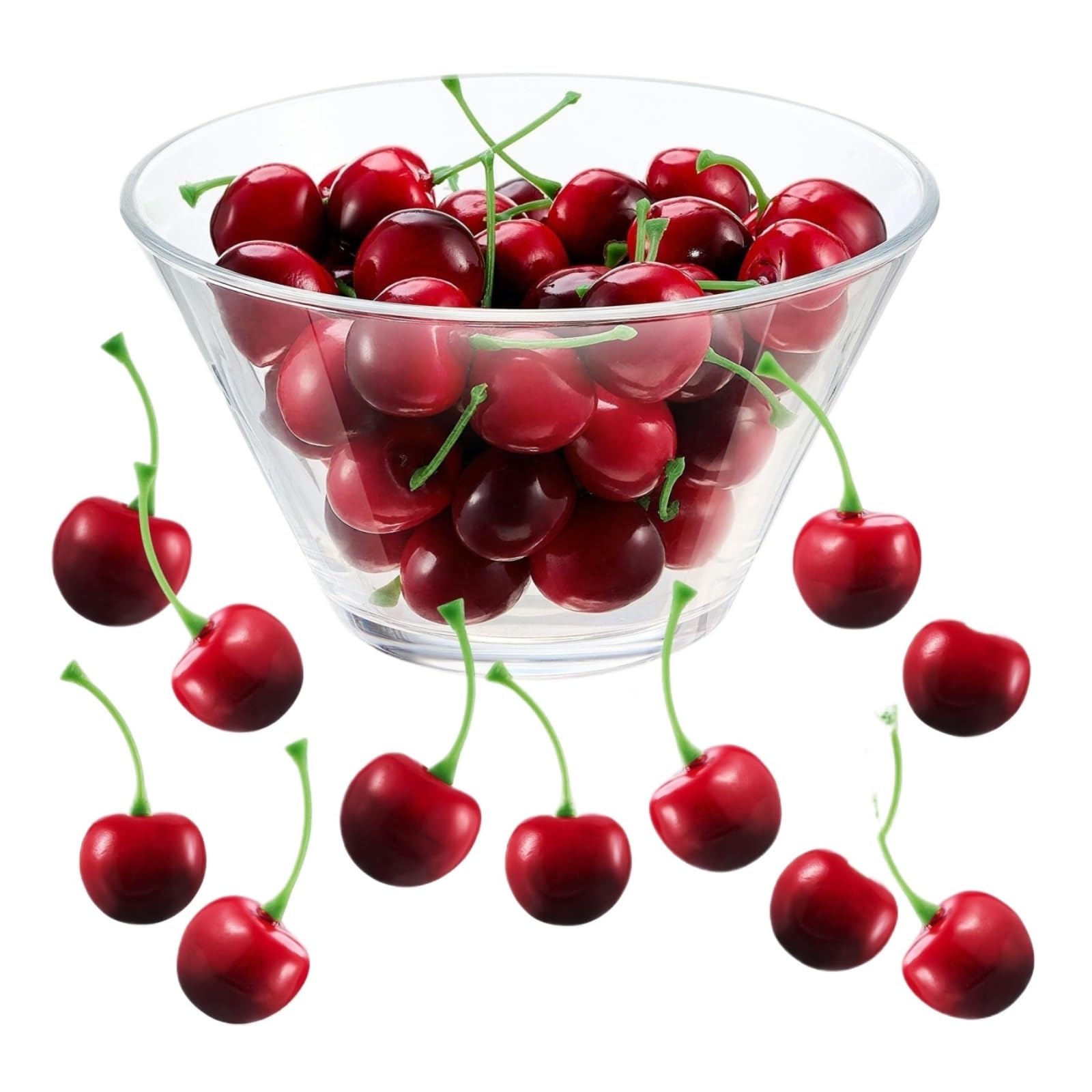 CVdrtyED Reusable Artificial Fruit Display 80pcs Artificial Fake Cherry Simulation Fruit Models For Party Decoration Kitchen Ornaments(Black and red)