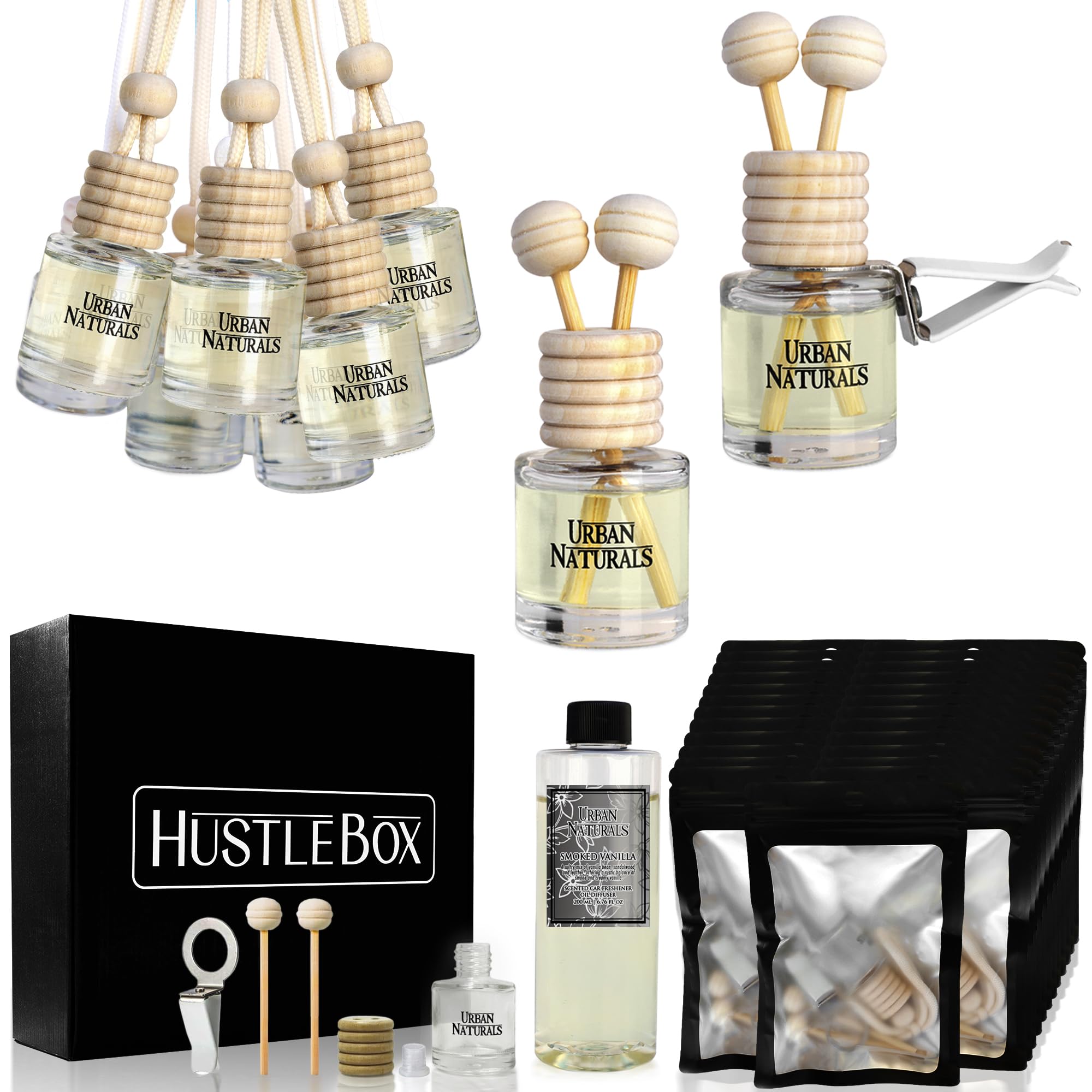 Smoked Vanilla Hanging Car Air Freshener Diffuser Kits, Bulk