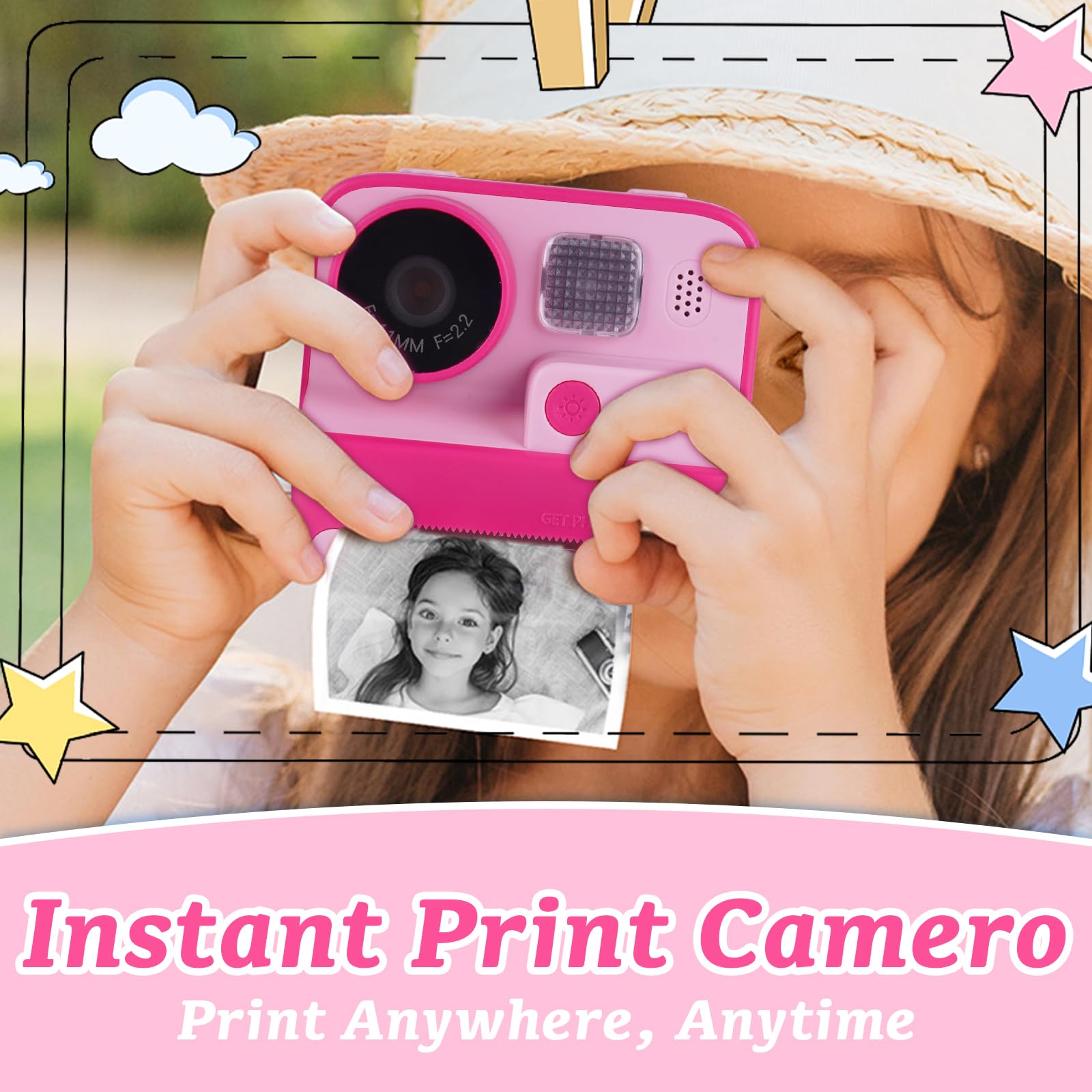 Cámara Infantil instantánea DYNASONIC (2ª Generación). Camara de Fotos Digital y Video para niños. 48MP. 2,5k UHD. Incluido Tarjeta SD 32GB, Regalo para niños y niñas de 3 a 14 años