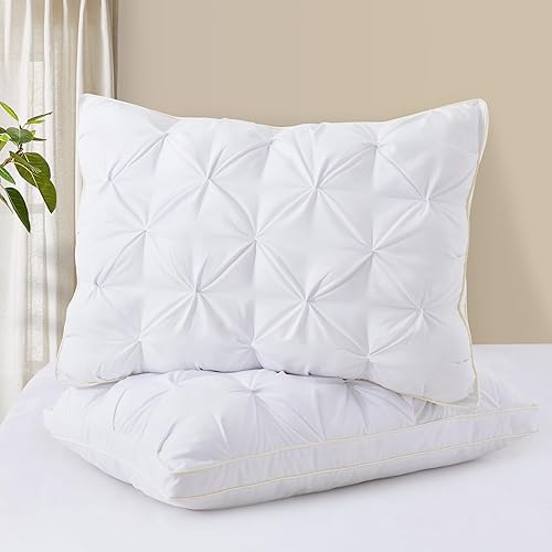 Cable knitPillows - Luxury Cooling Hotel Pillows, Ultra Soft Down Alternative Fill for Side, Back & Stomach Sleepers