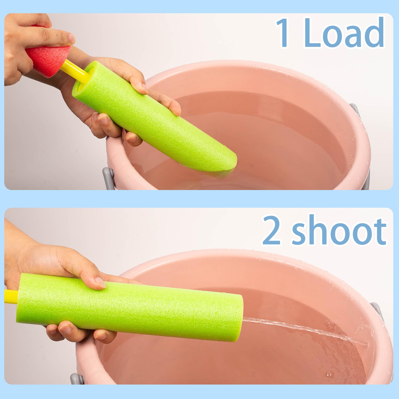 Foam Water Blaster 4PCS, Colorful Water Pistols for Kids Toddlers Super Soaker Foam Guns for Kids & Adults, Outdoor Pool - Image 4