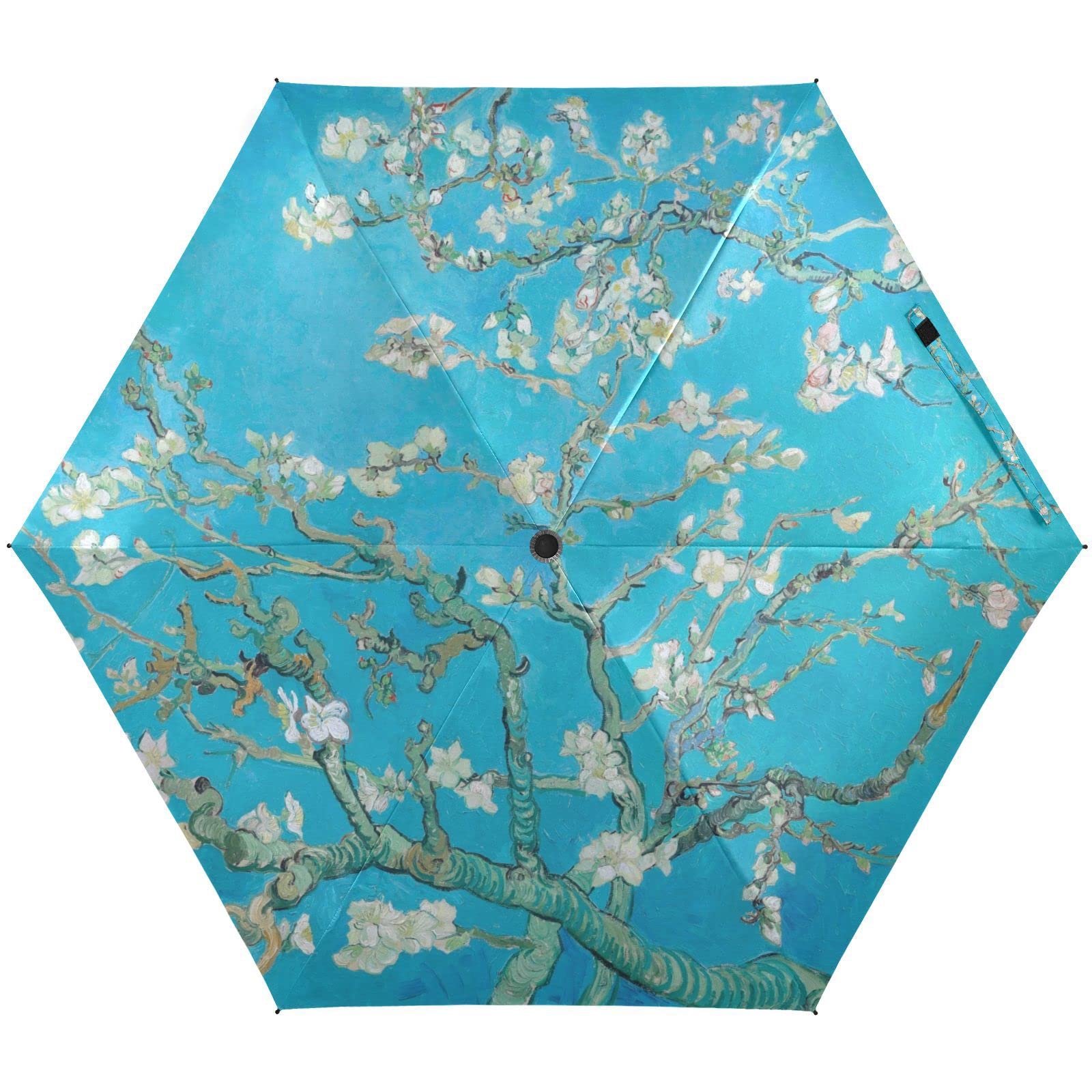 QwThum UV Sun Umbrella Compact Folding Travel Umbrella for 99% UV Protection Windproof Rainproof Small Light Fashion Parasol for Men and Women