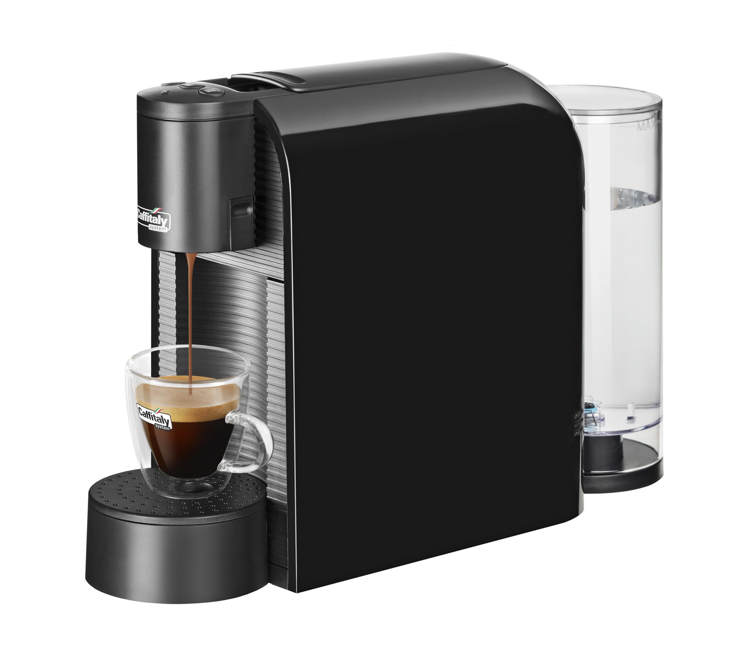 Caffitaly S36 Volta Cafetera de Cápsulas, compacta, rápida y silenciosa, encendido rápido, apagado automático, 3 Botones programables paras la dosificación. (Negra)