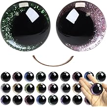 SEVENSUN 40mm Sparkling Off-Centered Glitter Safety Eyes, 3D Moon Glitter Eyes with Washers, Doll Making Stuffed Craft Crochet Safety Eyes for Crocheting Amigurumi