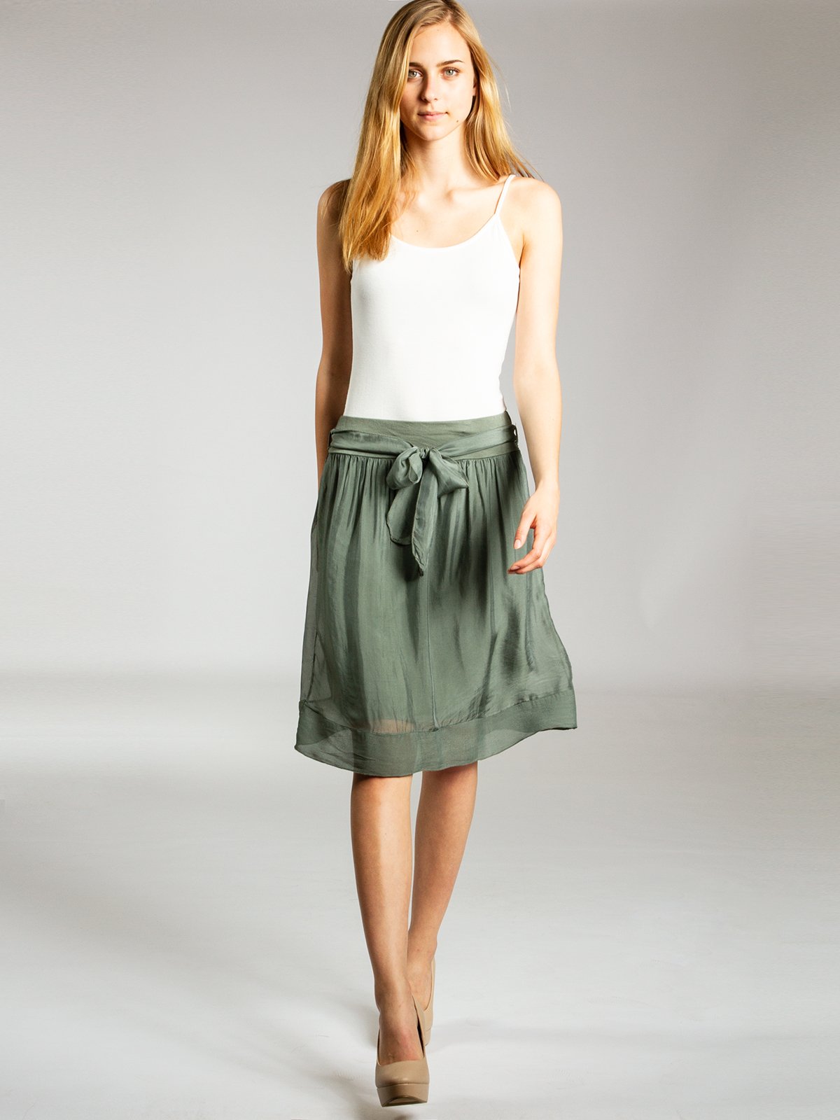 Caspar RO024 hauchzarter Leichter knielanger Midi Damen Sommer Rock