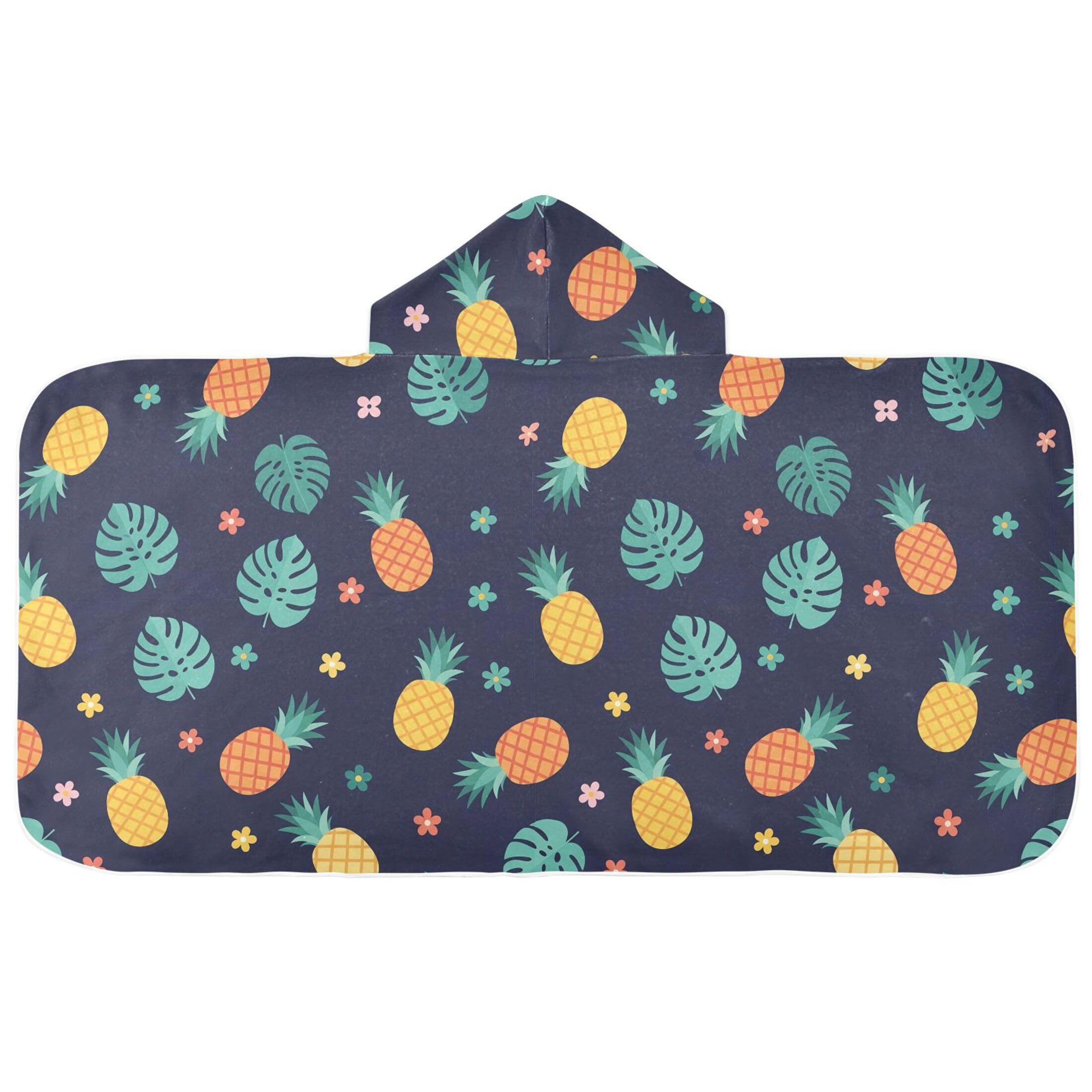 Fuauuyl Pineapples Hooded Baby Bath Towel Soft & Breathable Towel for Newborns Infants Toddlers, Nursery Essential