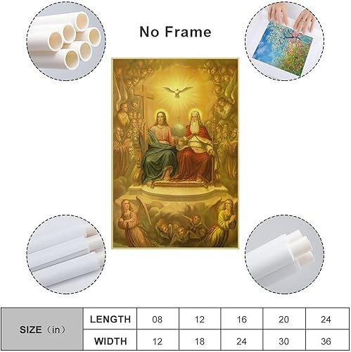 Miniatura 2 de Arte de pared religioso de Espíritu Santo en el cristianismo, impresión laminada, lienzo de la Divina Providencia para decoración de pared,